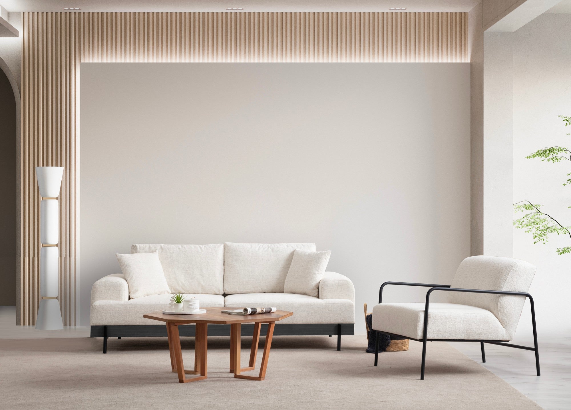 Eti Svart 3 Sits - Vit 3-Sits Soffa