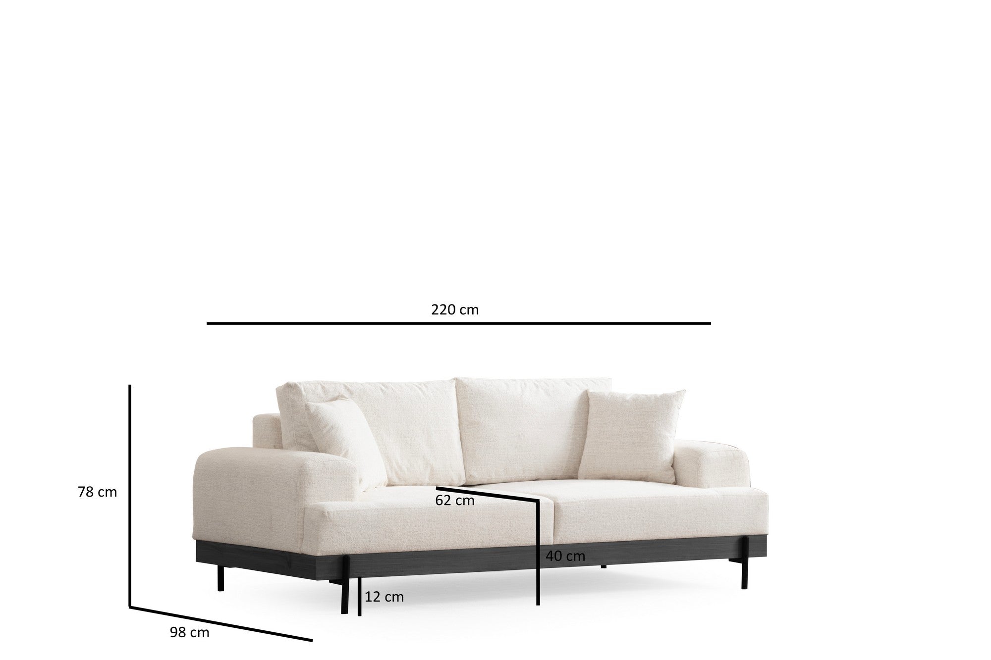Eti Svart 3 Sits - Vit 3-Sits Soffa