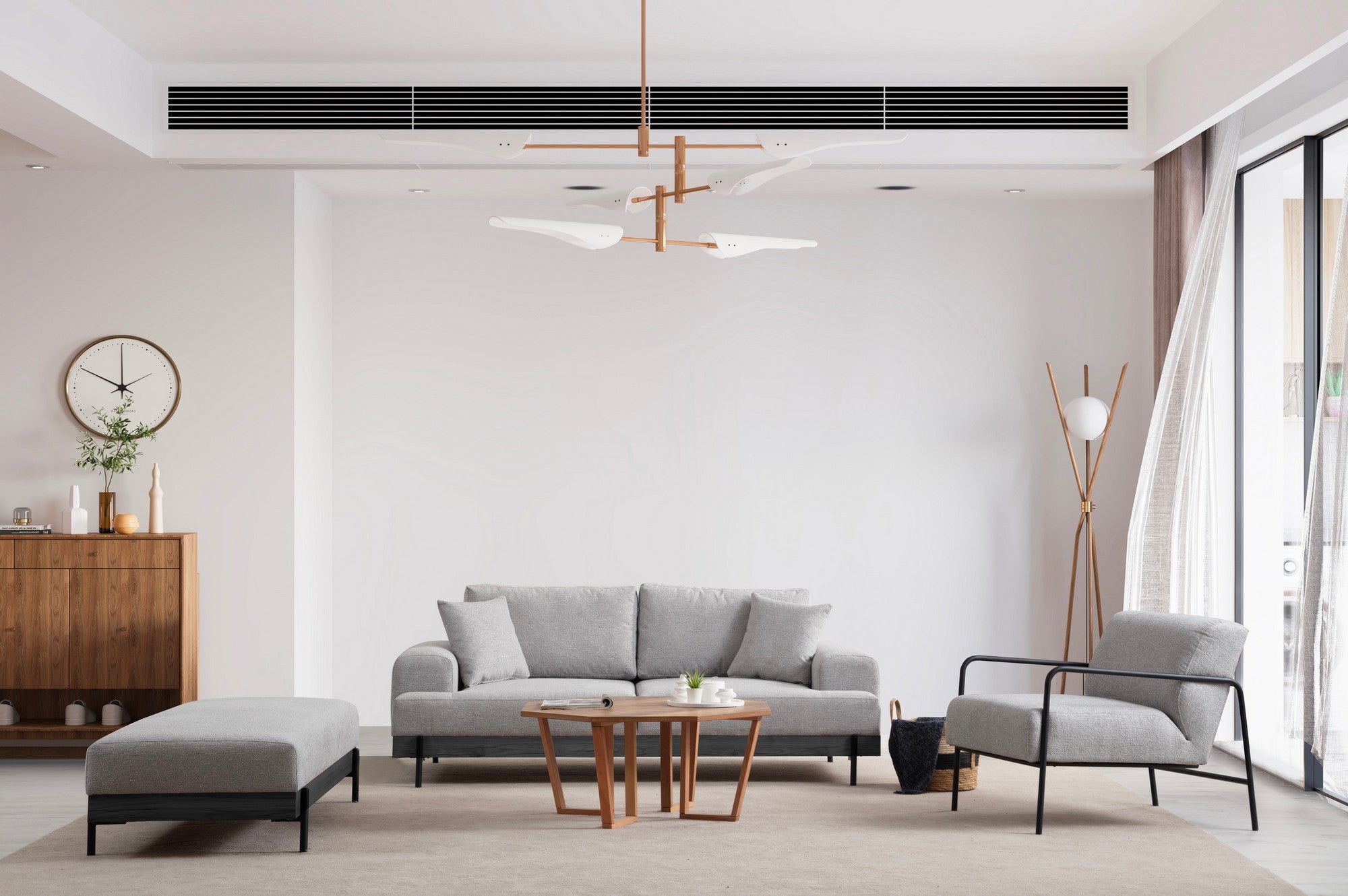 Eti Svart 3 Sits - Grå 3-Sits Soffa