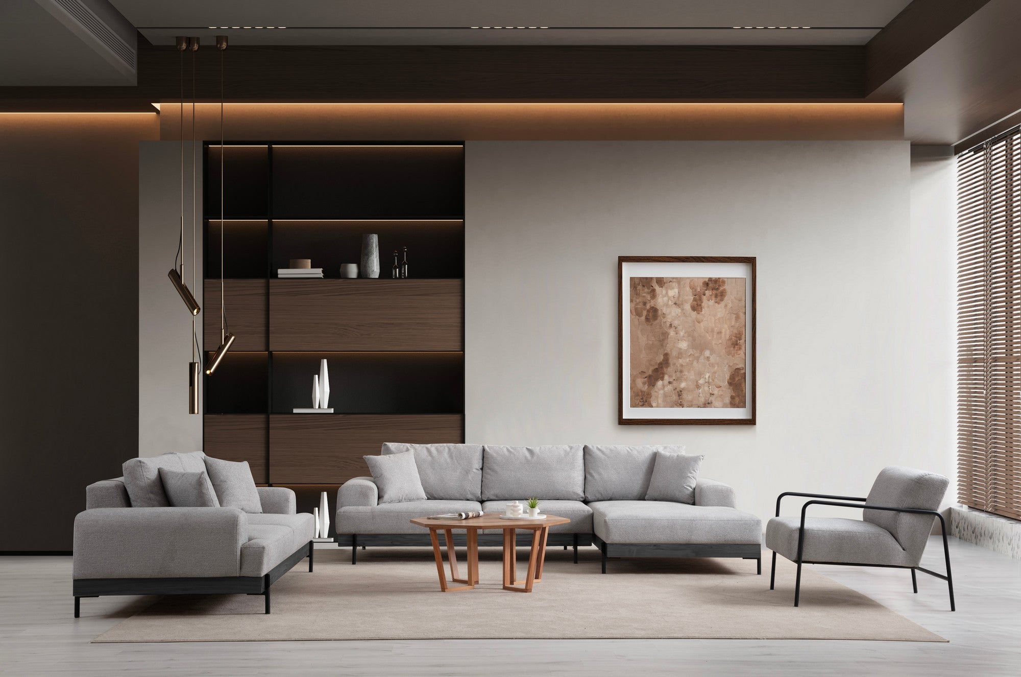 Eti Svart 3 Sits - Grå 3-Sits Soffa