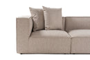 Sora (L1-O1-O1-1R-POUFFE ) - Sandbeige Hörnsoffa
