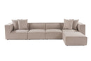 Sora (L1-O1-O1-1R-POUFFE ) - Sandbeige Hörnsoffa