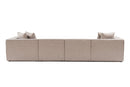 Sora (L1-O1-O1-1R-POUFFE ) - Sandbeige Hörnsoffa