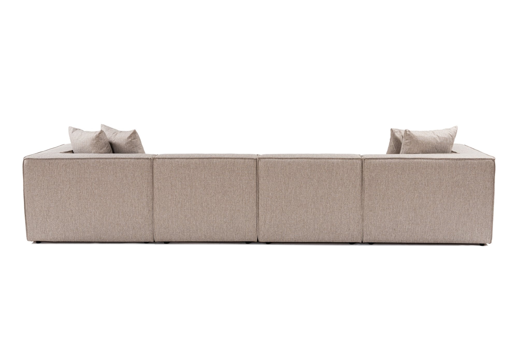 Sora (L1-O1-O1-1R-POUFFE ) - Sandbeige Hörnsoffa