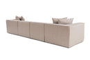 Sora (L1-O1-O1-1R-POUFFE ) - Sandbeige Hörnsoffa