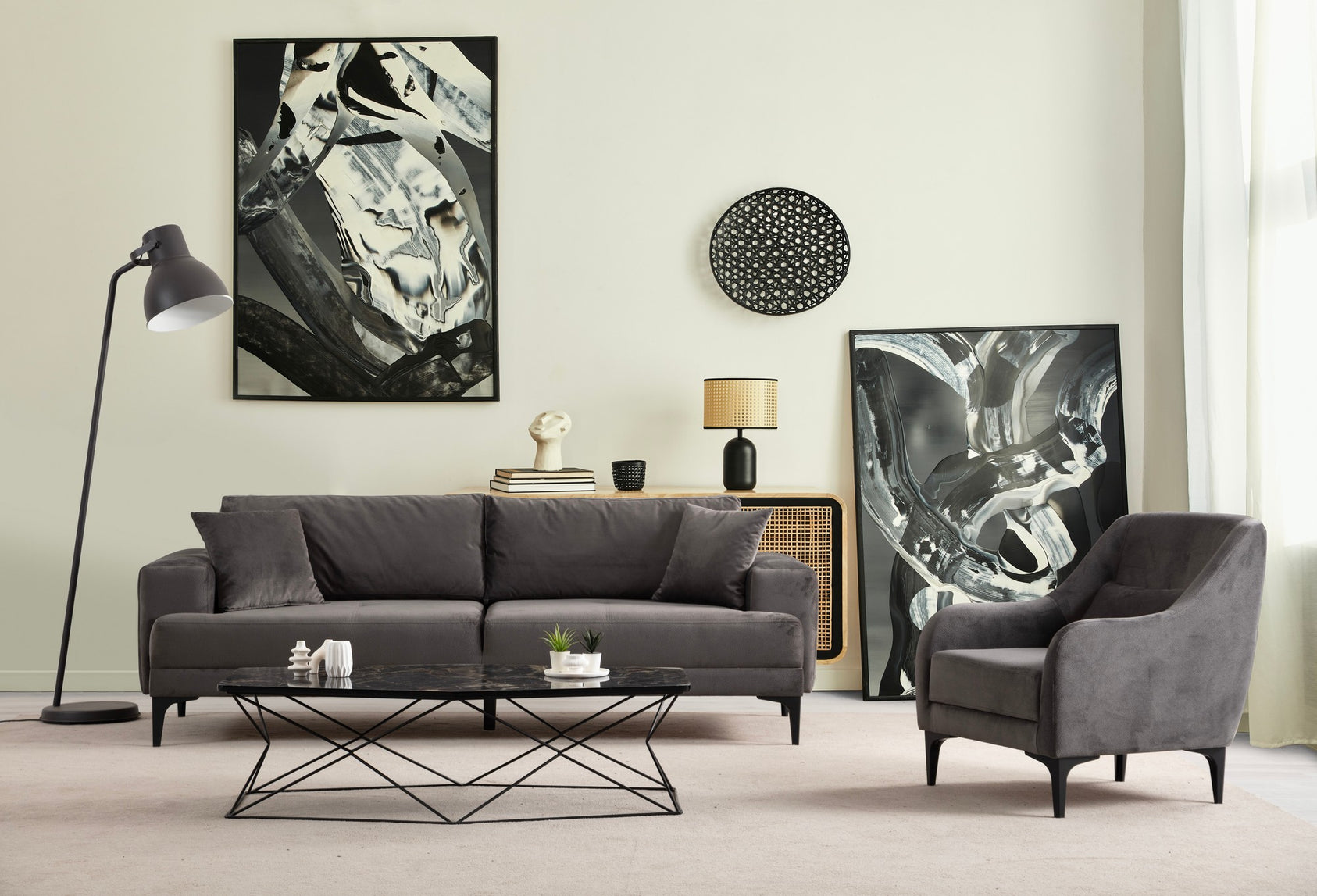 Astana - Antracit Wing Chair