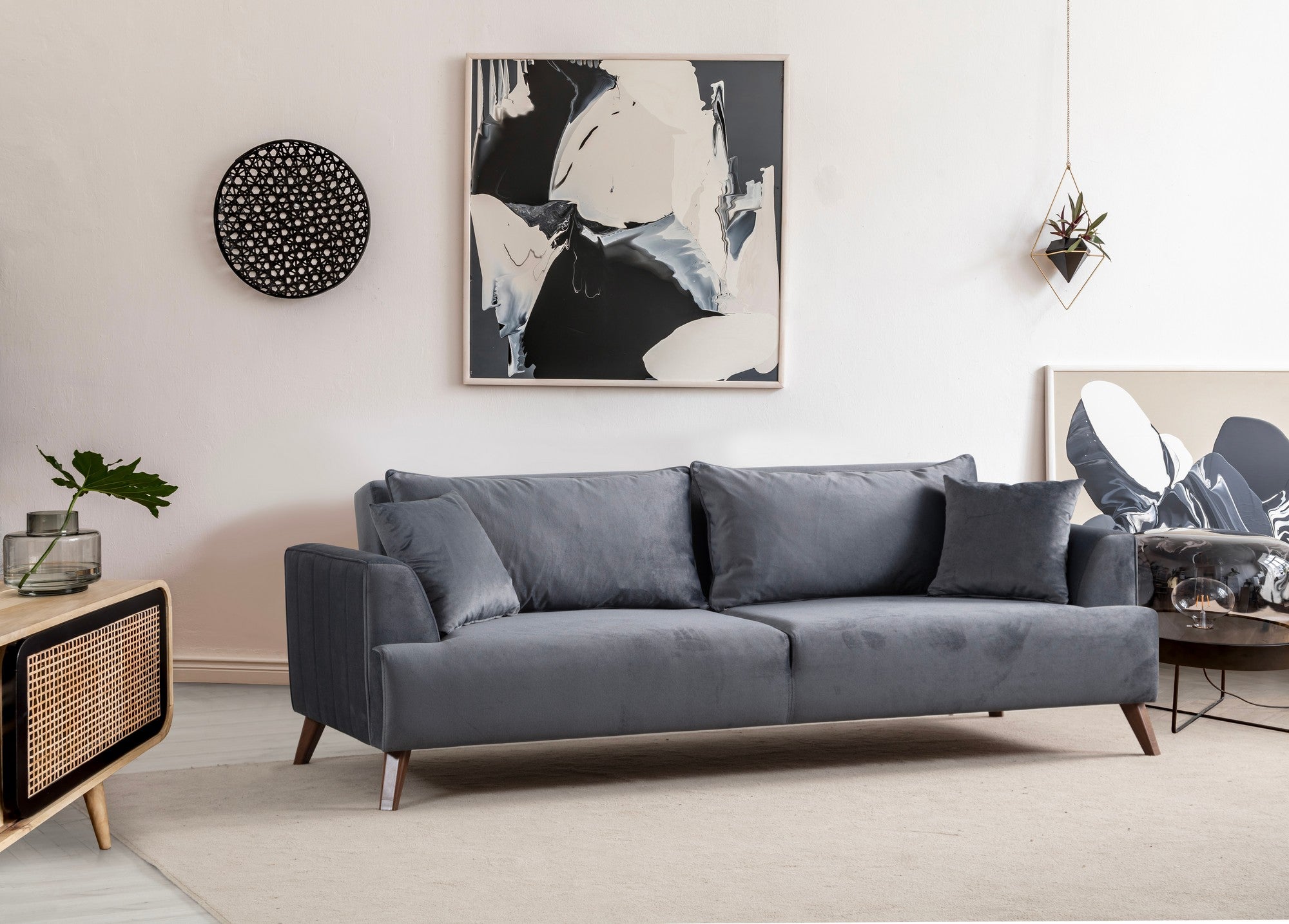 Buhara 3 Sits - Mörkgrå 3-Sits Soffa
