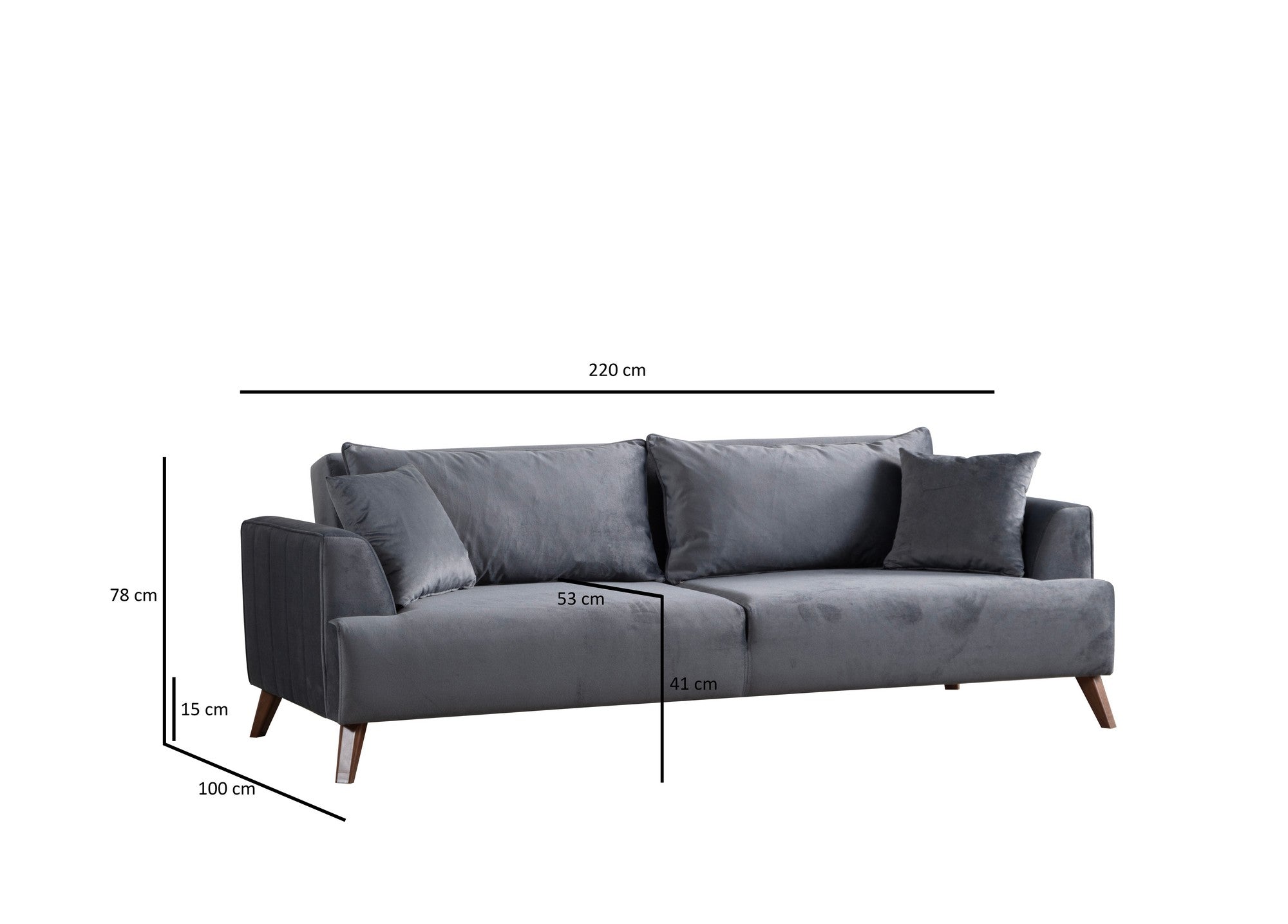 Buhara 3 Sits - Mörkgrå 3-Sits Soffa