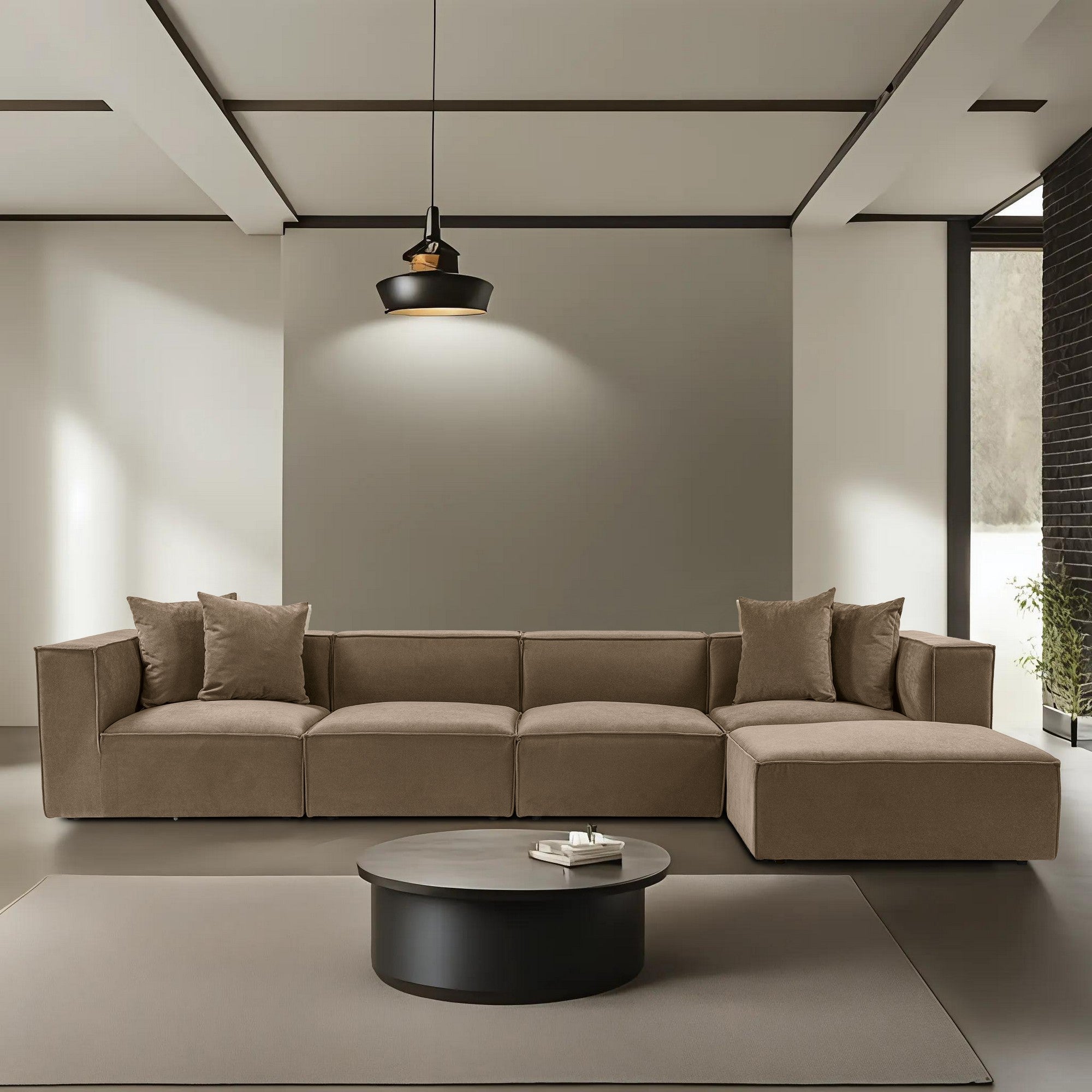 Sora (L1-O1-O1-1R-POUFFE ) - Brun Hörnsoffa