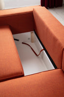 Pırlo Corner Right - Orange Hörnsoffa-säng