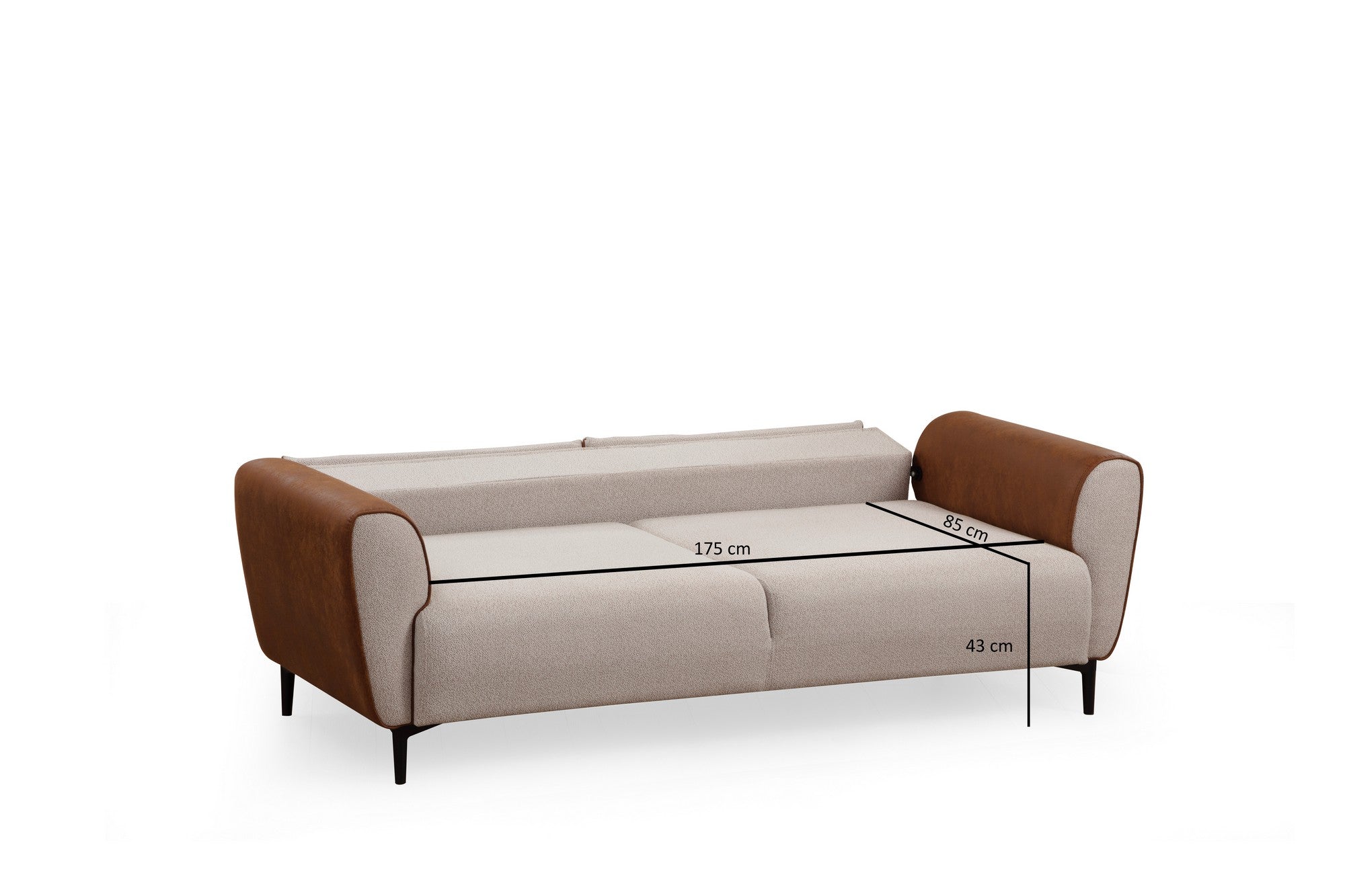 Aren - Beige, Kanel 3-sits Soffa-Bädd
