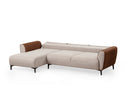 Aren Left - Beige, Kanel Hörnsoffa-säng