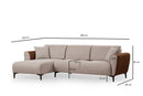 Aren Left - Beige, Kanel Hörnsoffa-säng