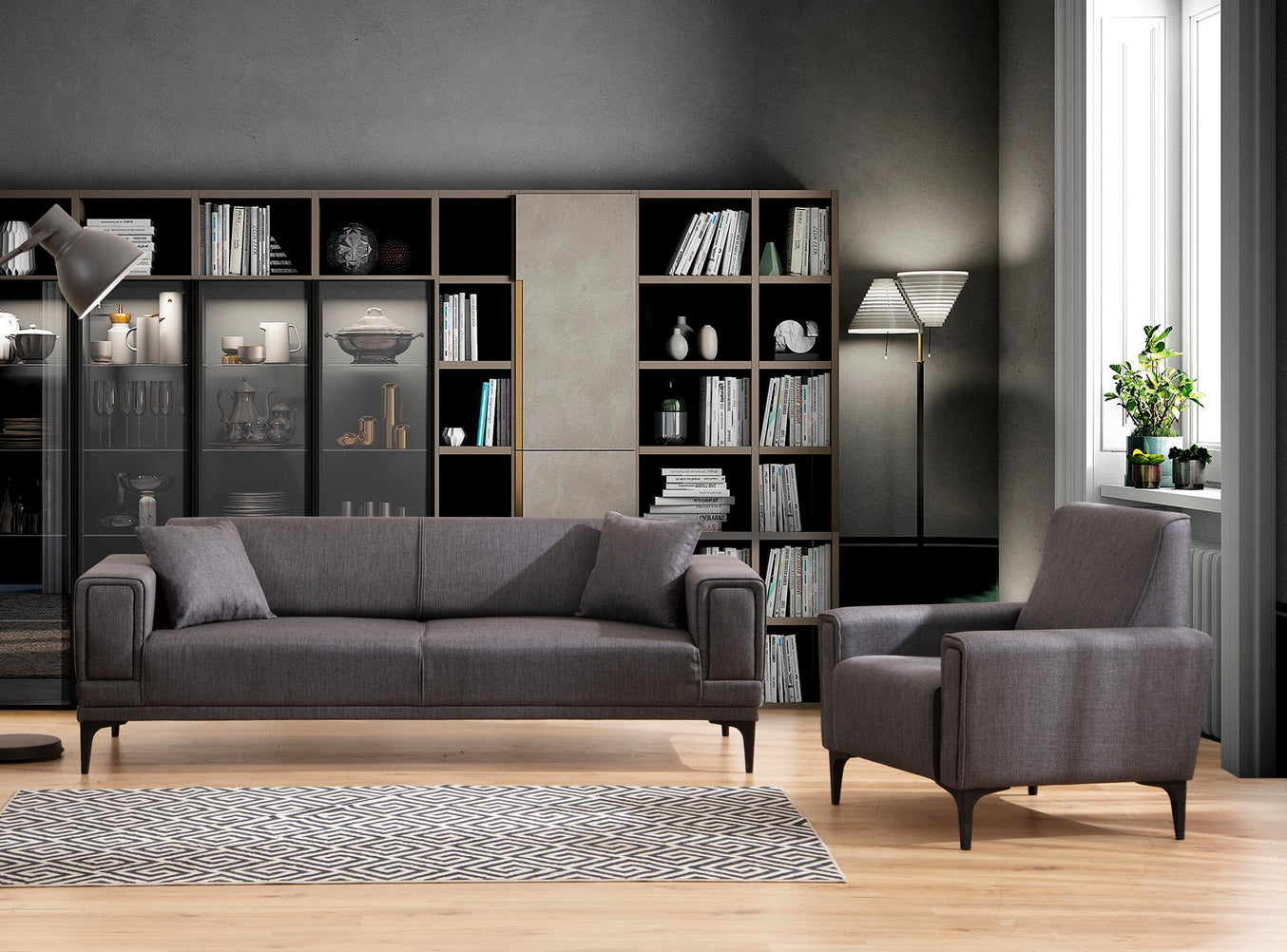Horizon - Mörkgrå 1-Seat Sofa