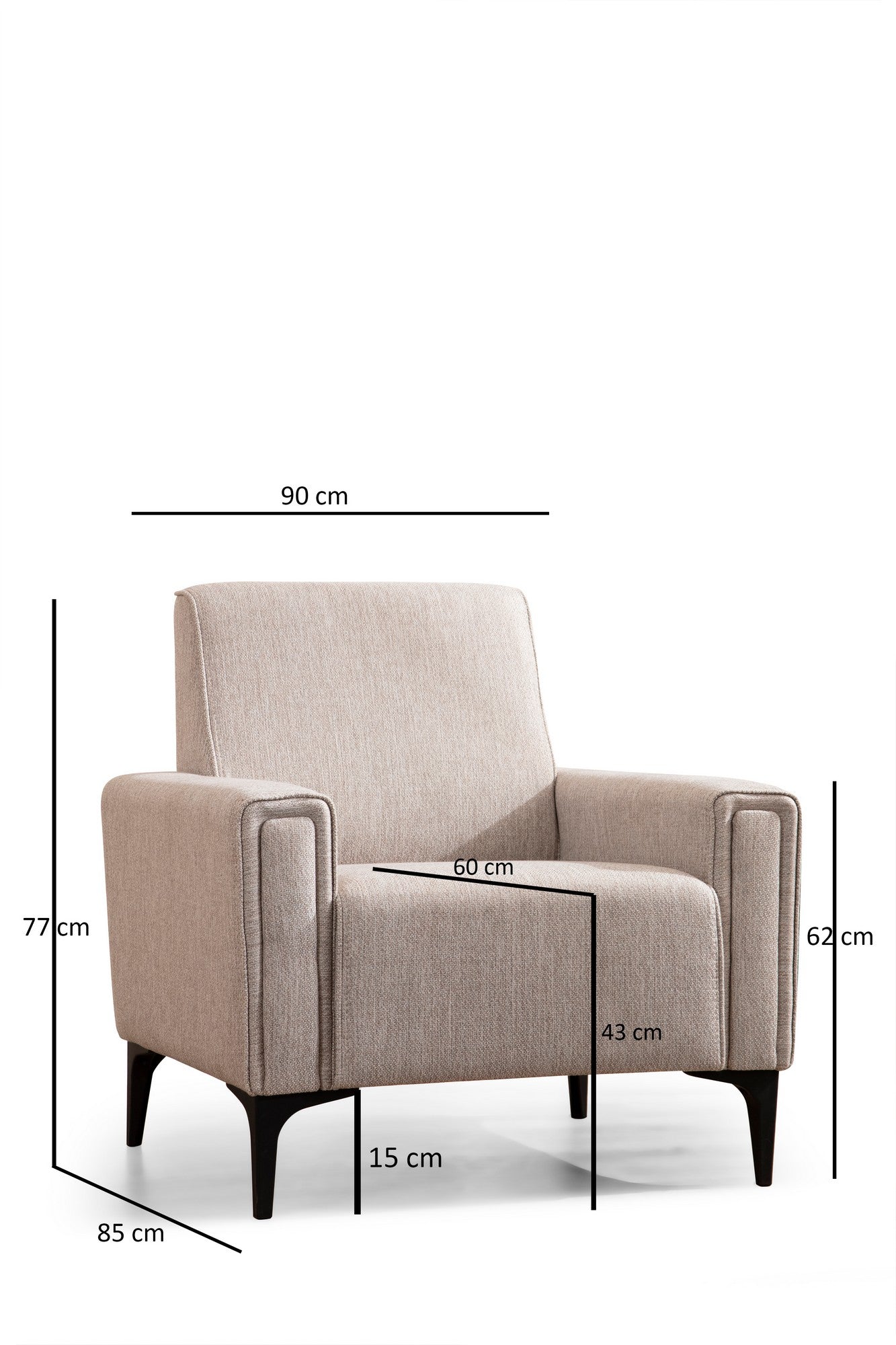 Horizon - Ljusbrun 1-Seat Sofa