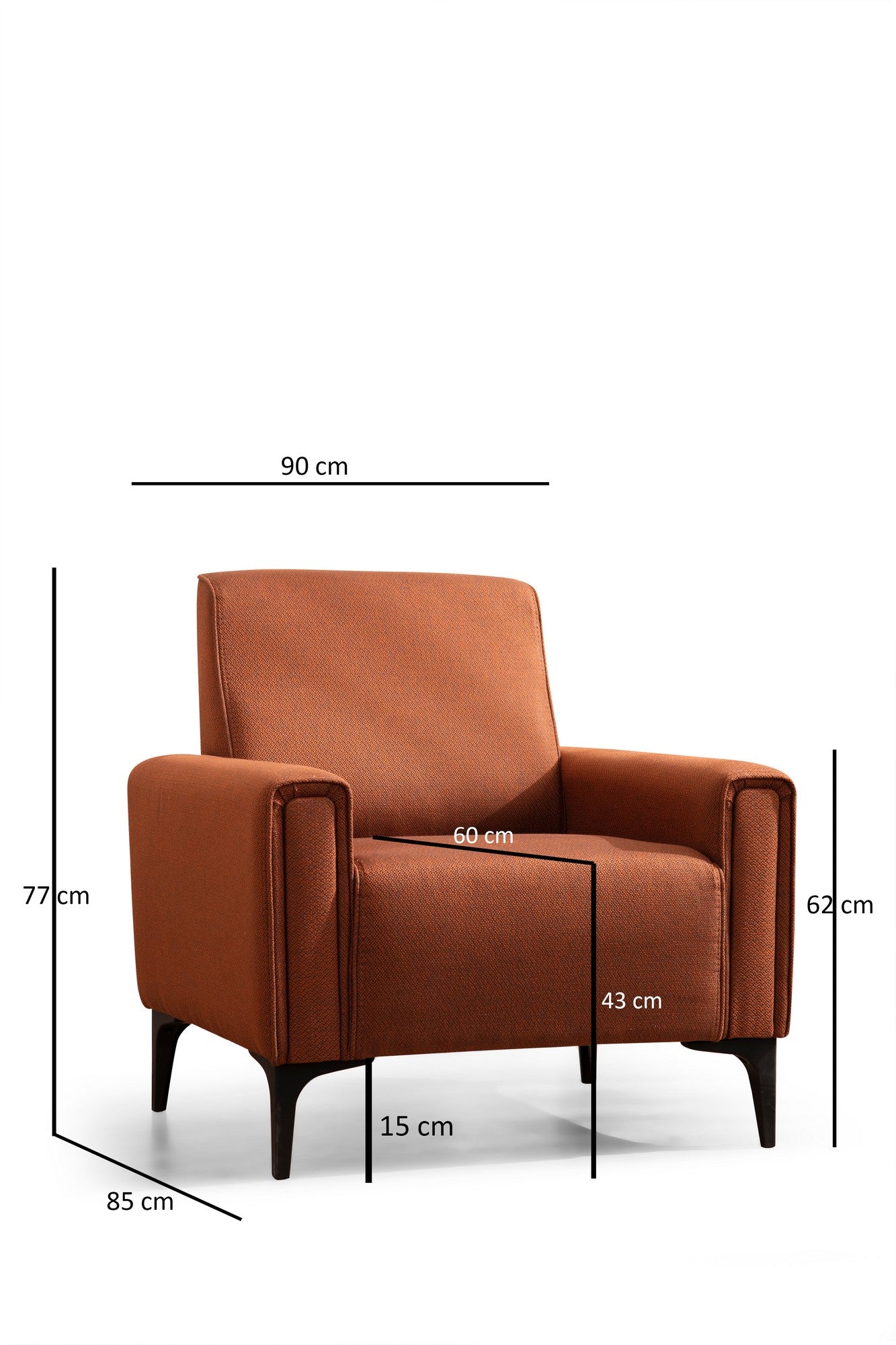 Horizon - Tegelröd 1-Seat Sofa