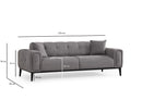 Athena 3 Seater - Ljusgrå 3-sitssoffa-säng