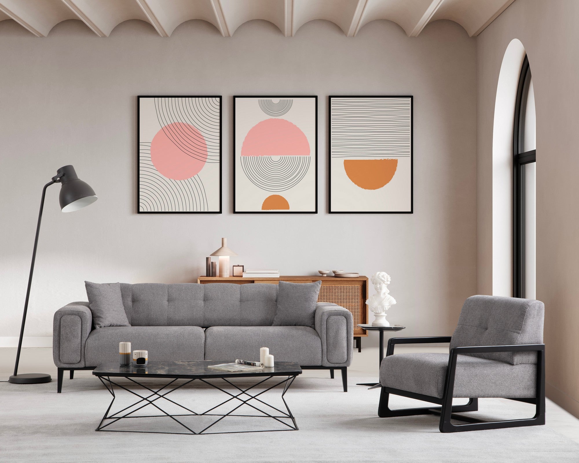 Athena 3 Seater - Ljusgrå 3-sitssoffa-säng