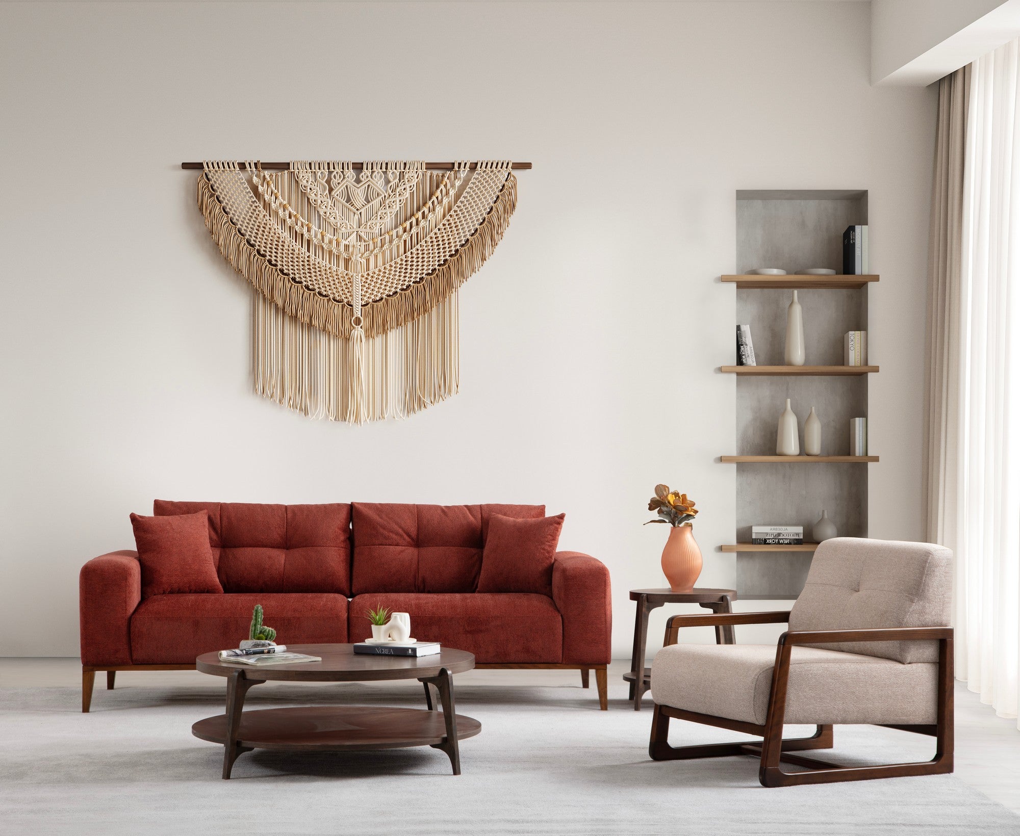 Sinor 3 Seater - Tegelröd 3-sitssoffa-säng