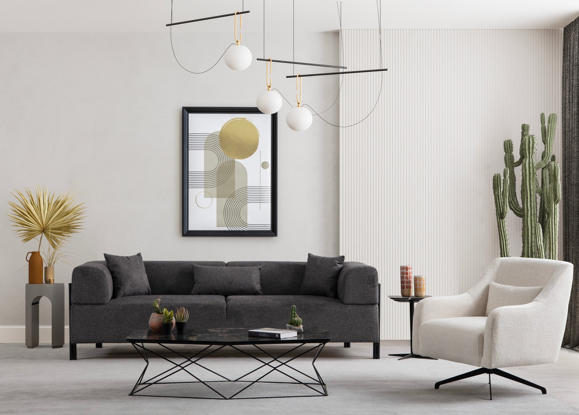 Gio 3 Sits - Antracit 3-Sits Soffa