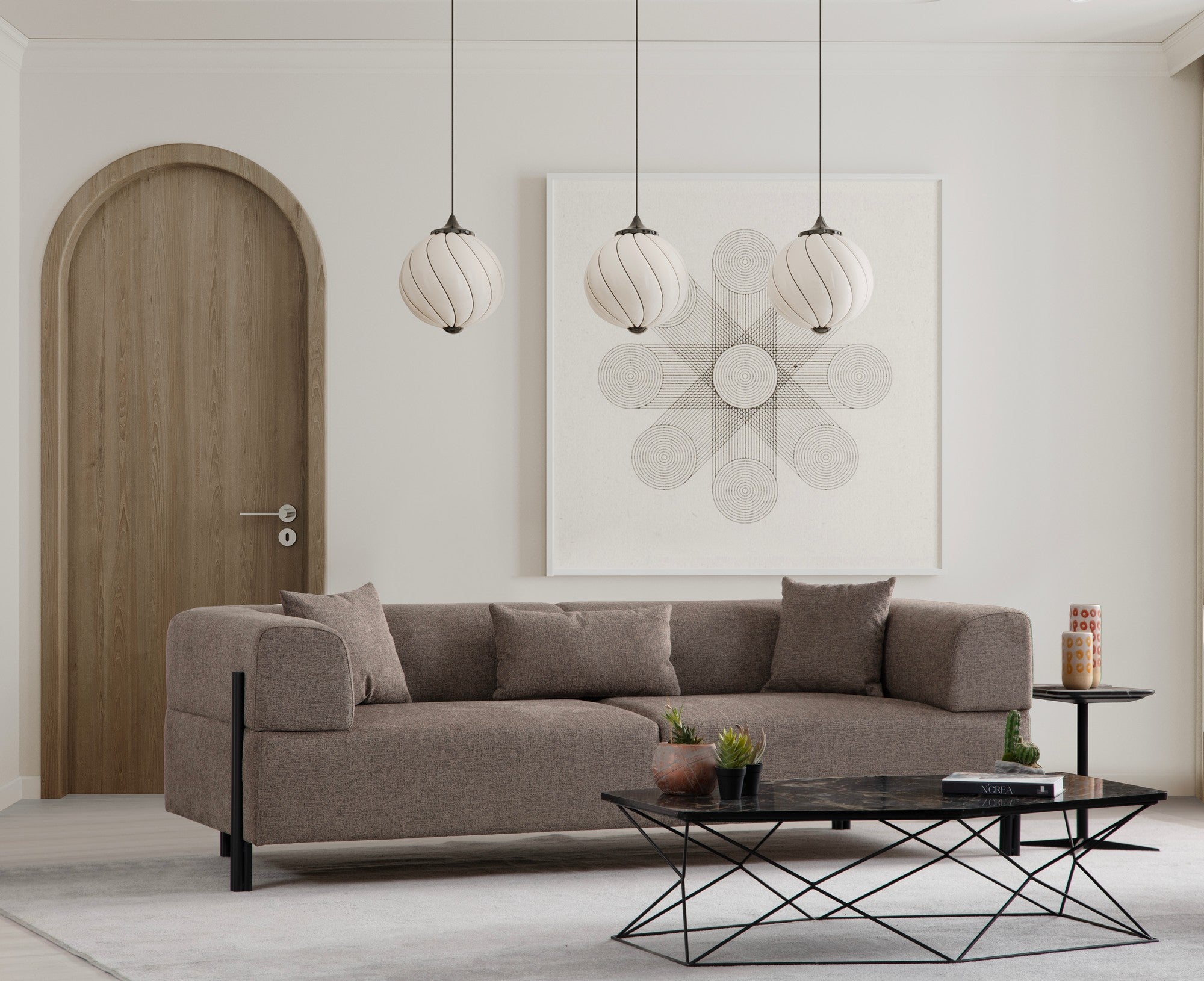 Gio 3 Sits - Brun 3-Sits Soffa