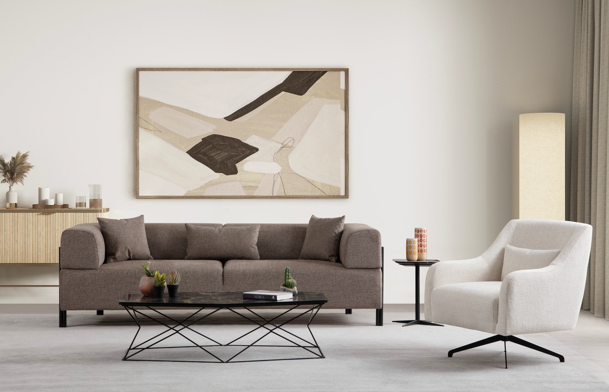 Gio 3 Sits - Brun 3-Sits Soffa