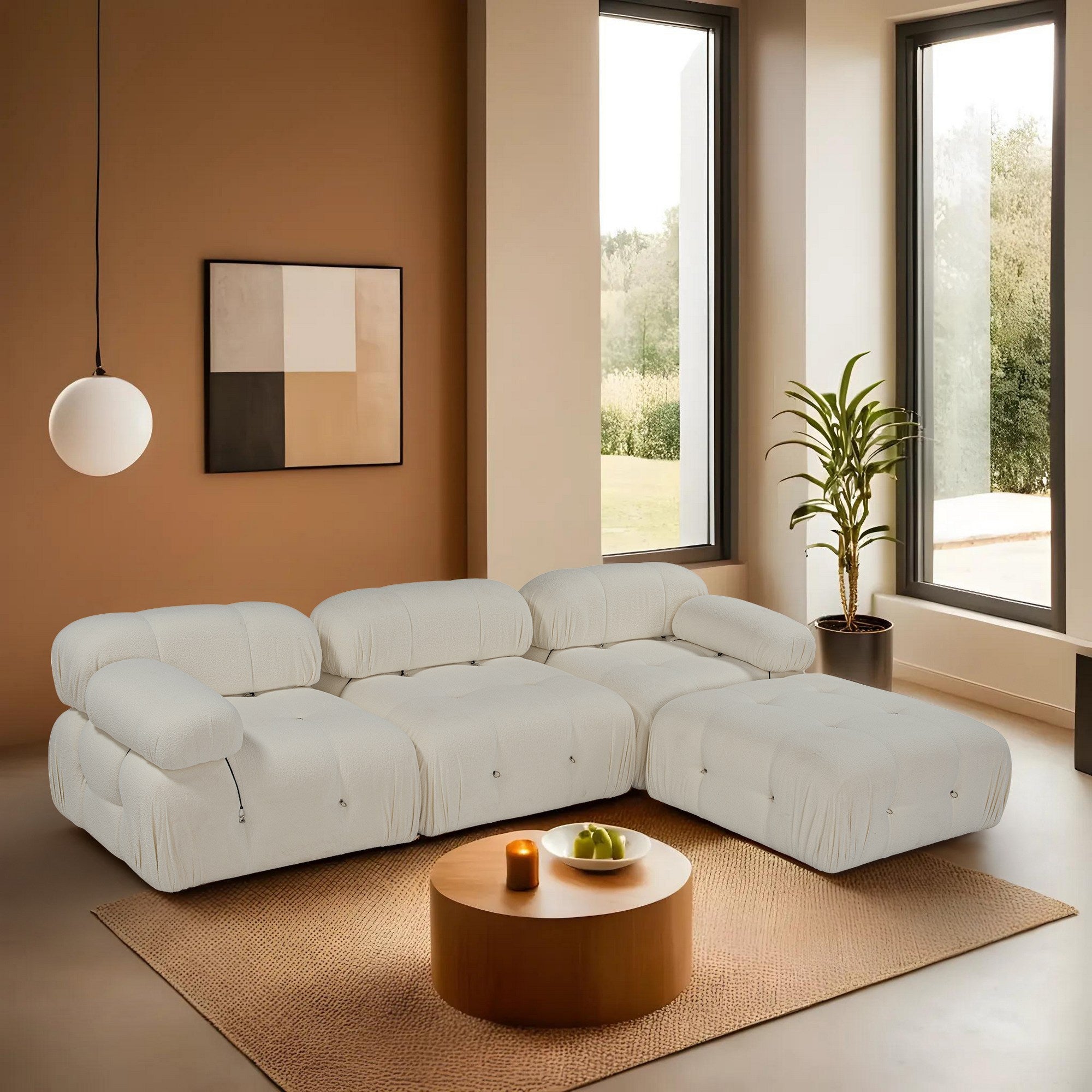 Bubble Beige L1-O1-1R-PUF Hörnsoffa