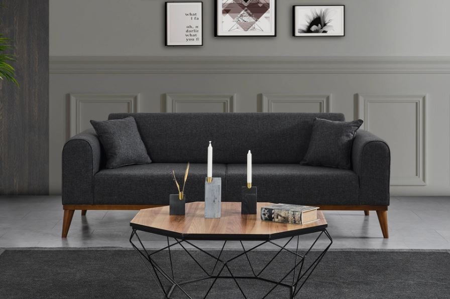 Cofi 3-sitssoffa - Antracit 3-sits Soffa-säng