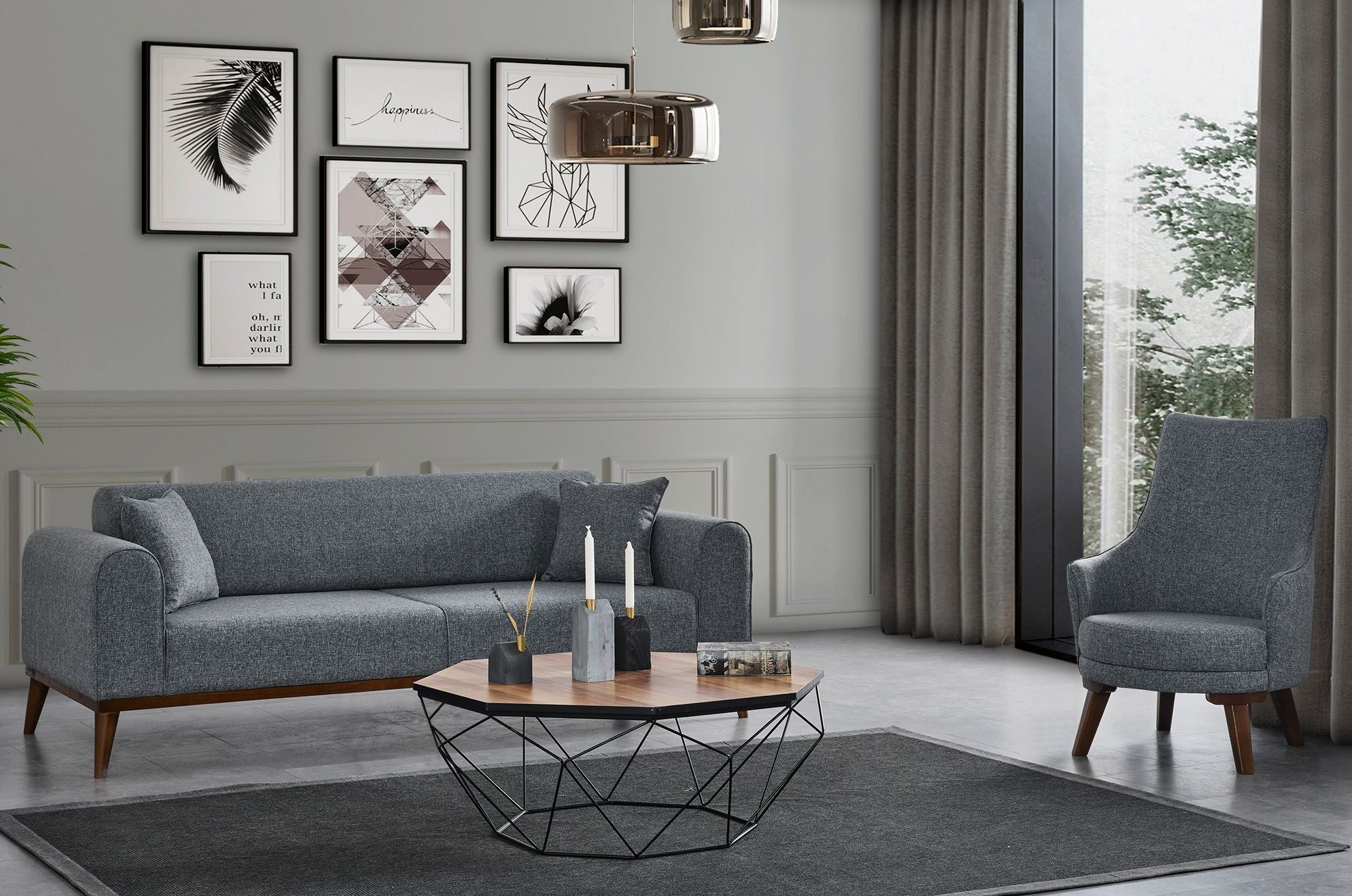 Cofi 3-sitssoffa - Ljusgrå 3-sits Soffa-säng