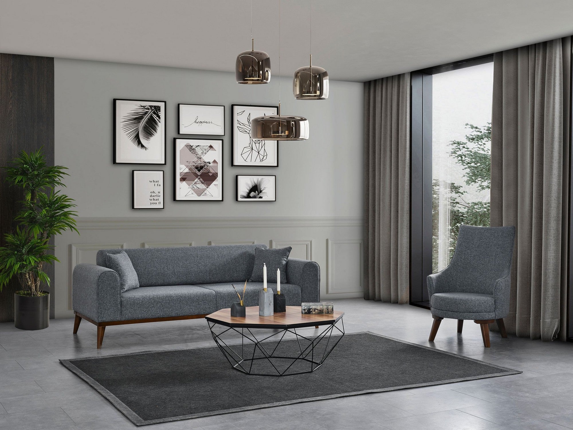Cofi 3-sitssoffa - Ljusgrå 3-sits Soffa-säng