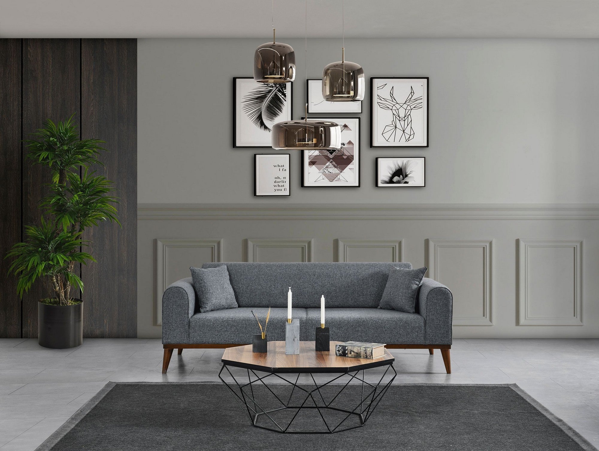 Cofi 3-sitssoffa - Ljusgrå 3-sits Soffa-säng