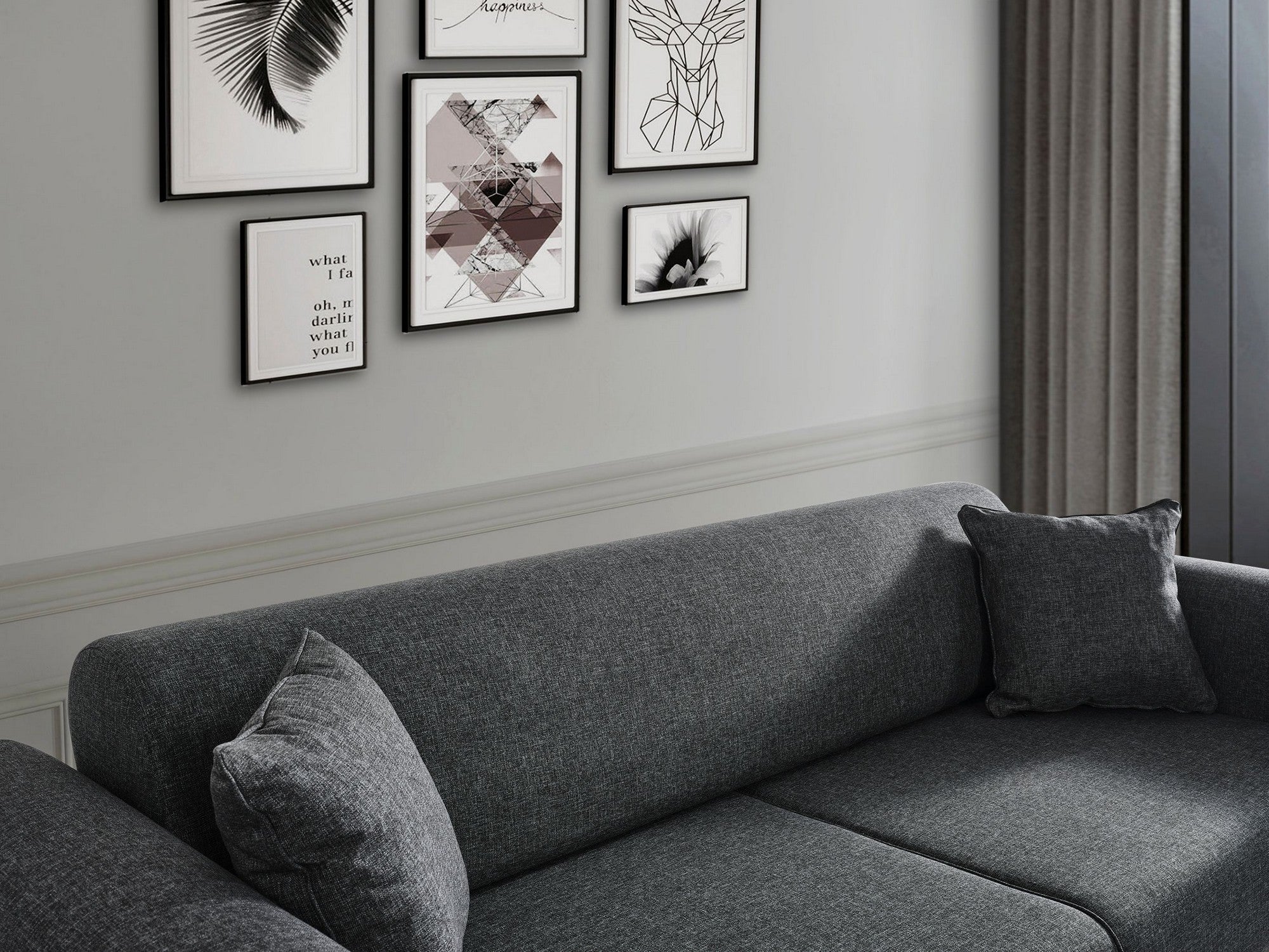 Cofi 3-sitssoffa - Ljusgrå 3-sits Soffa-säng