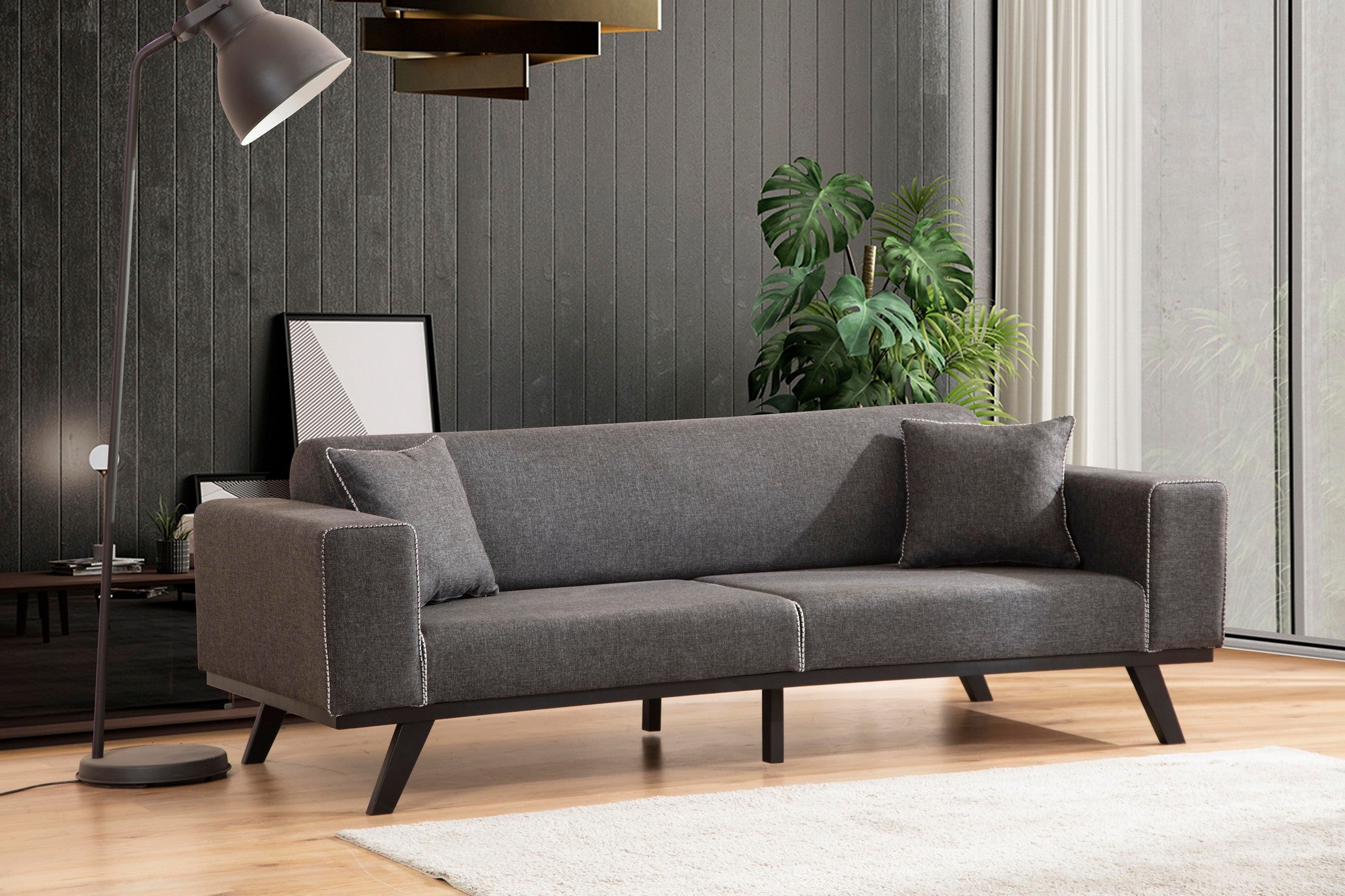Leon 3-sitssoffa - Antracit 3-sits Soffa-säng