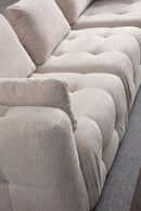 Amaris 3-sits Med Puff - Beige Hörnsoffa