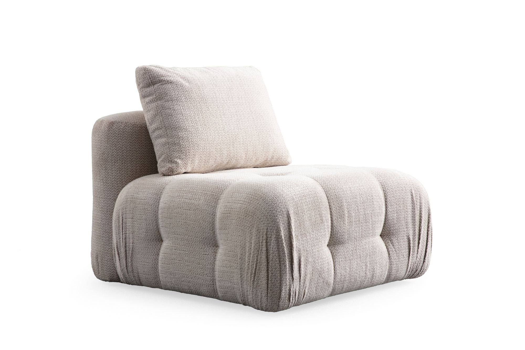 Amaris 3-sits Med Puff - Beige Hörnsoffa