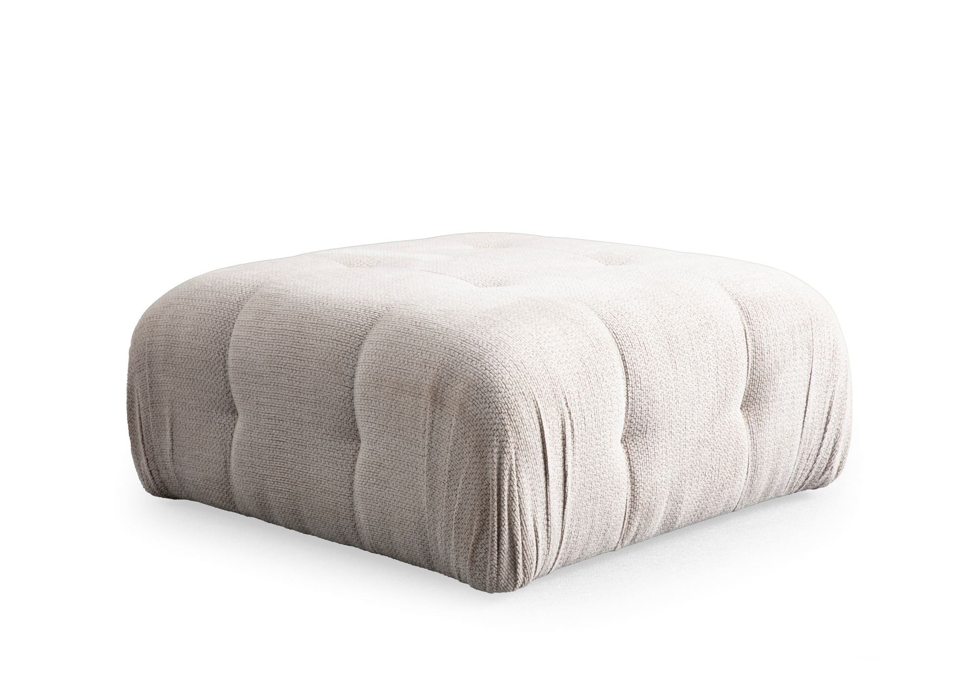 Amaris 3-sits Med Puff - Beige Hörnsoffa