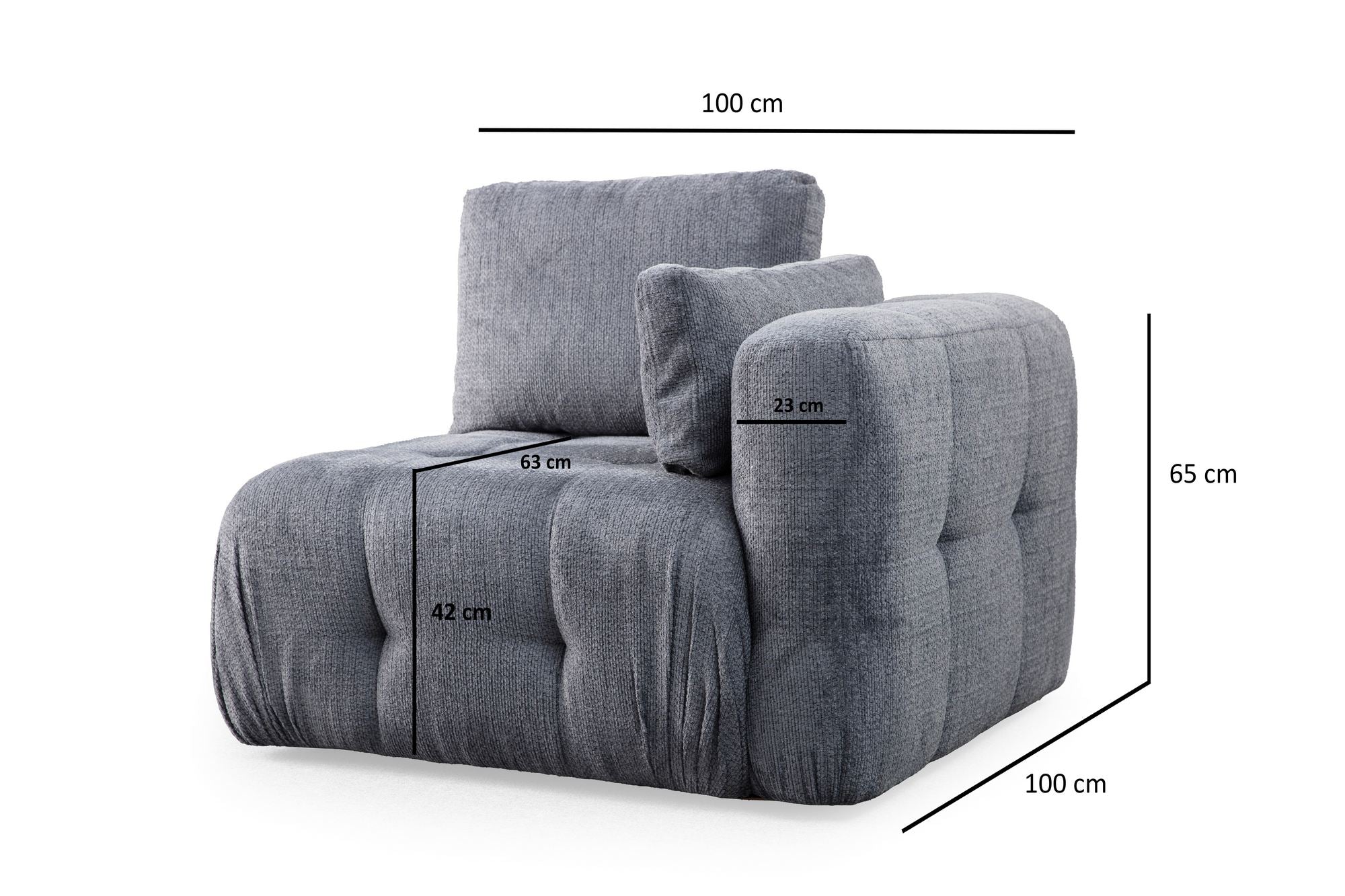Amaris 3-sits - Grå 3-sits soffa