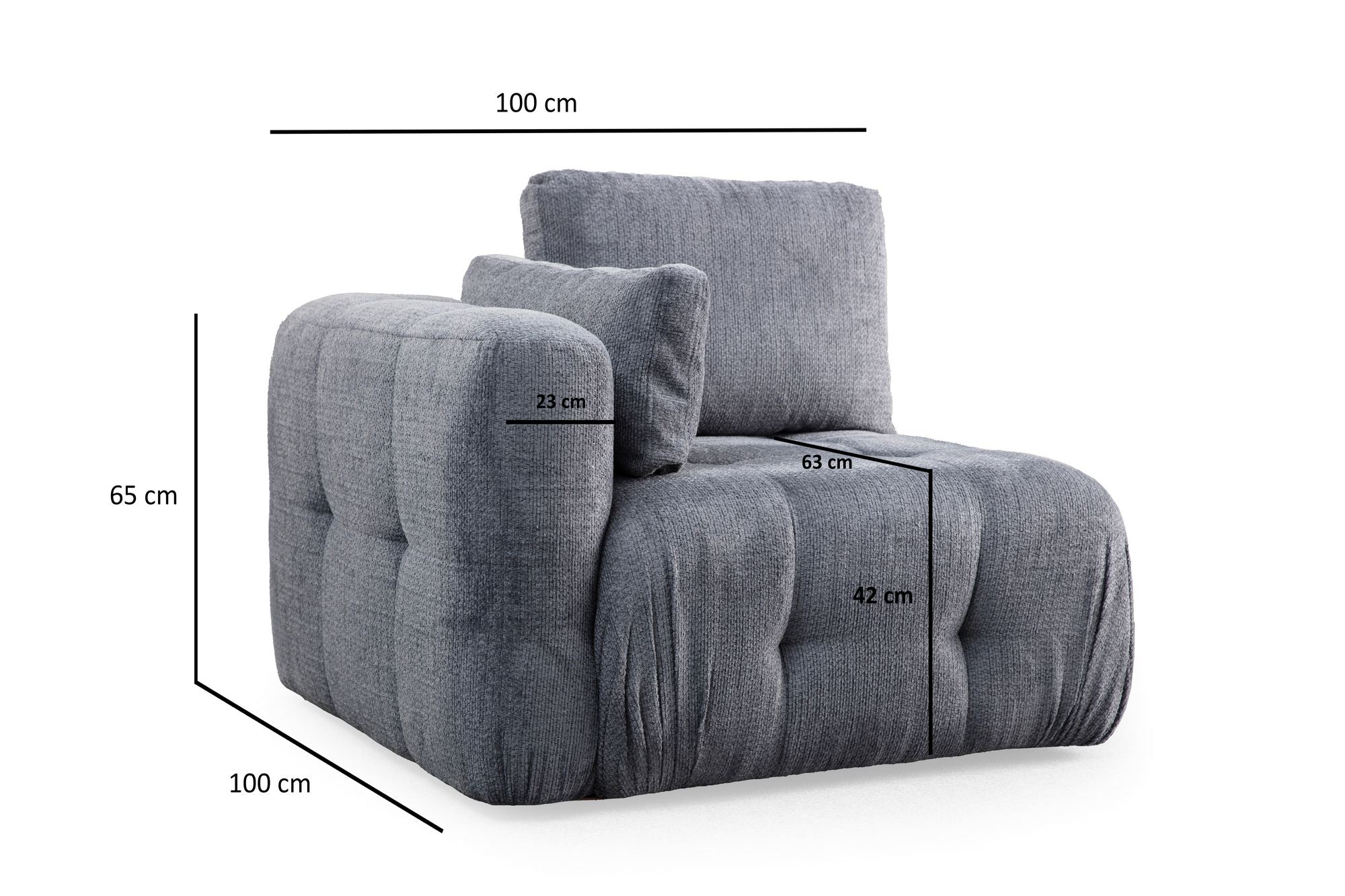 Amaris 3-sits - Grå 3-sits soffa