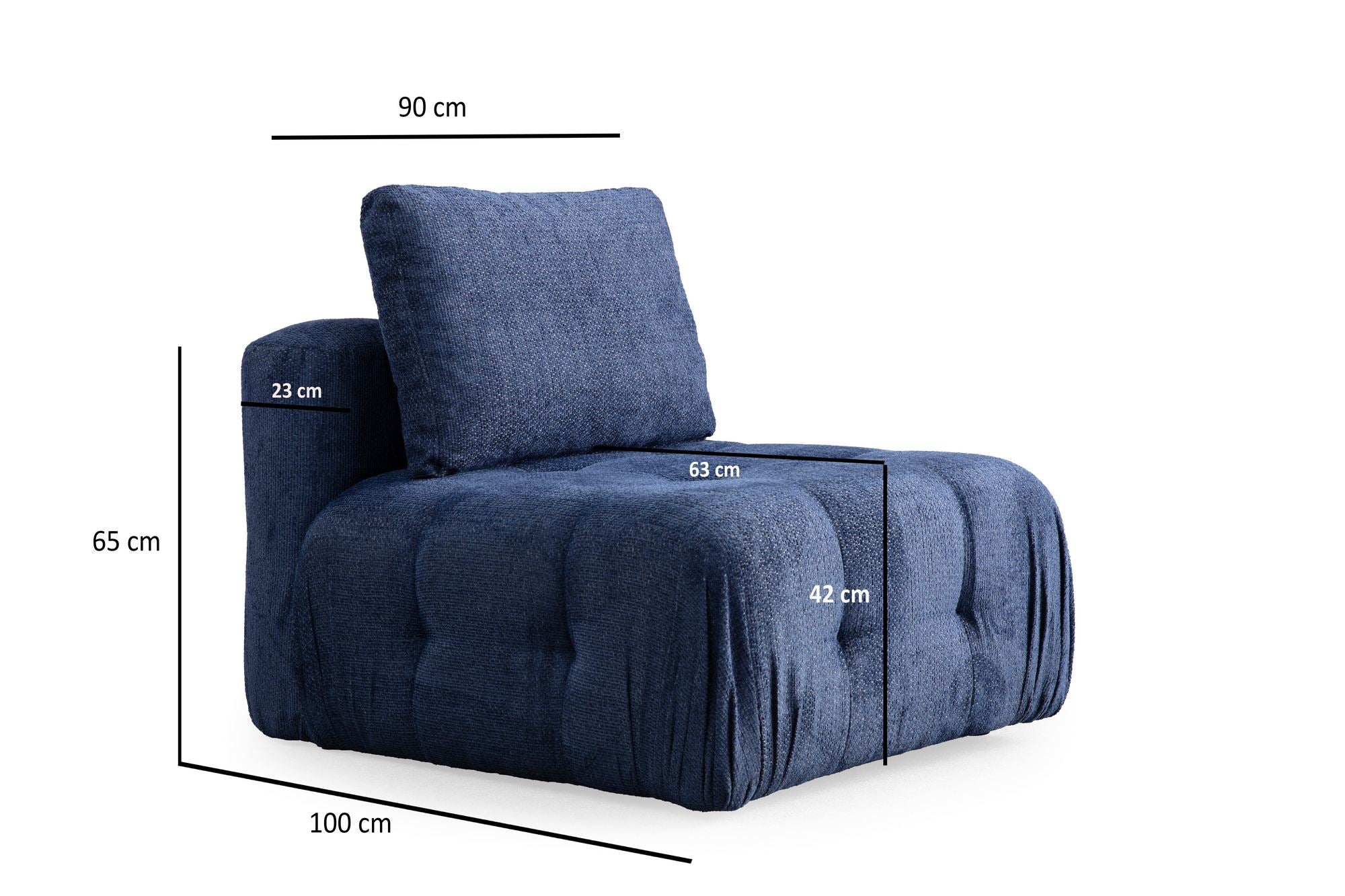 Amaris 3-sits - Marinblå 3-sits soffa