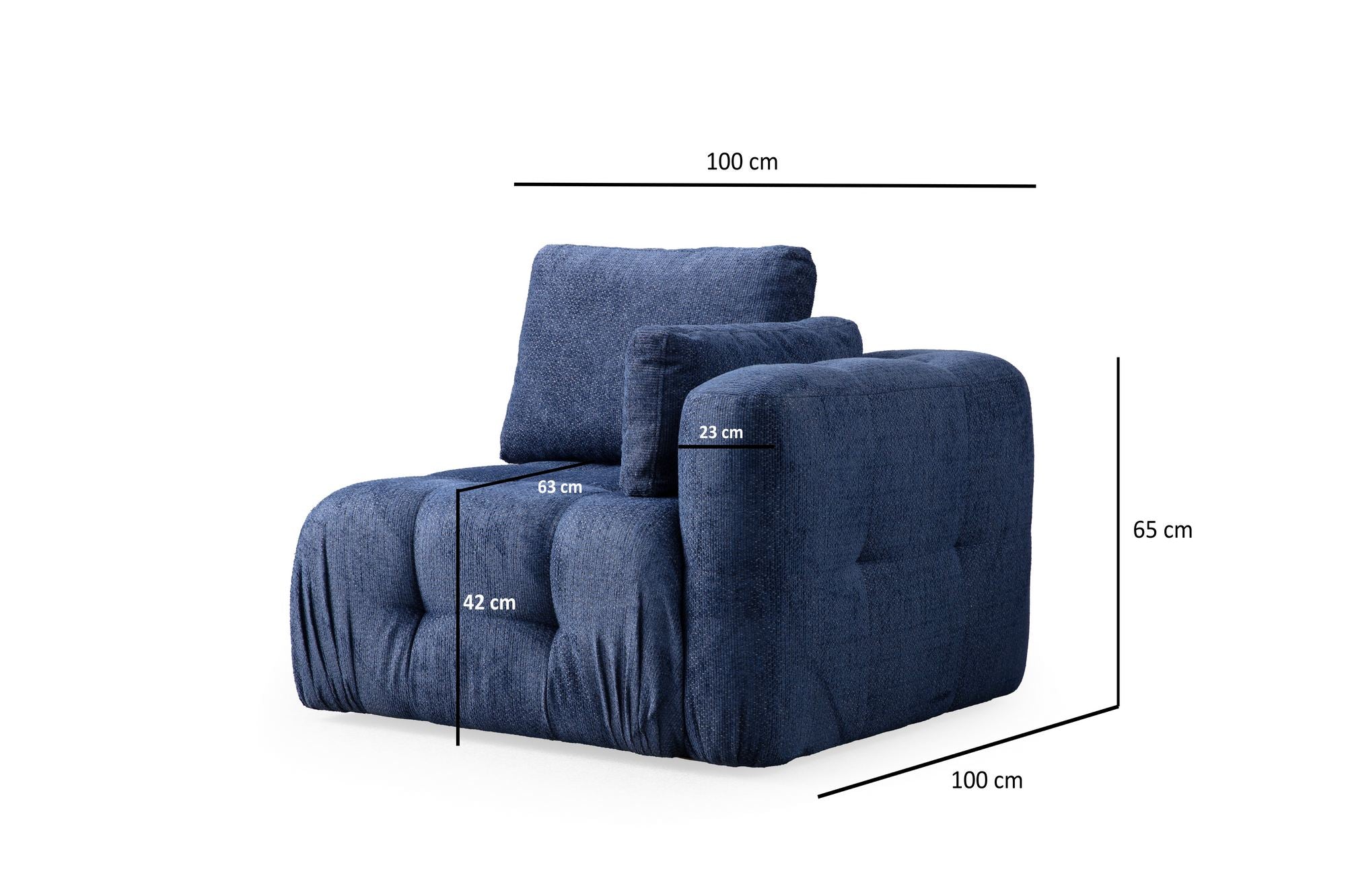 Amaris 3-sits - Marinblå 3-sits soffa