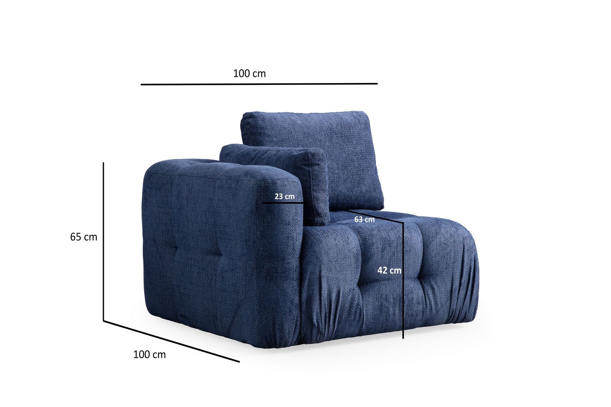 Amaris 3-sits - Marinblå 3-sits soffa