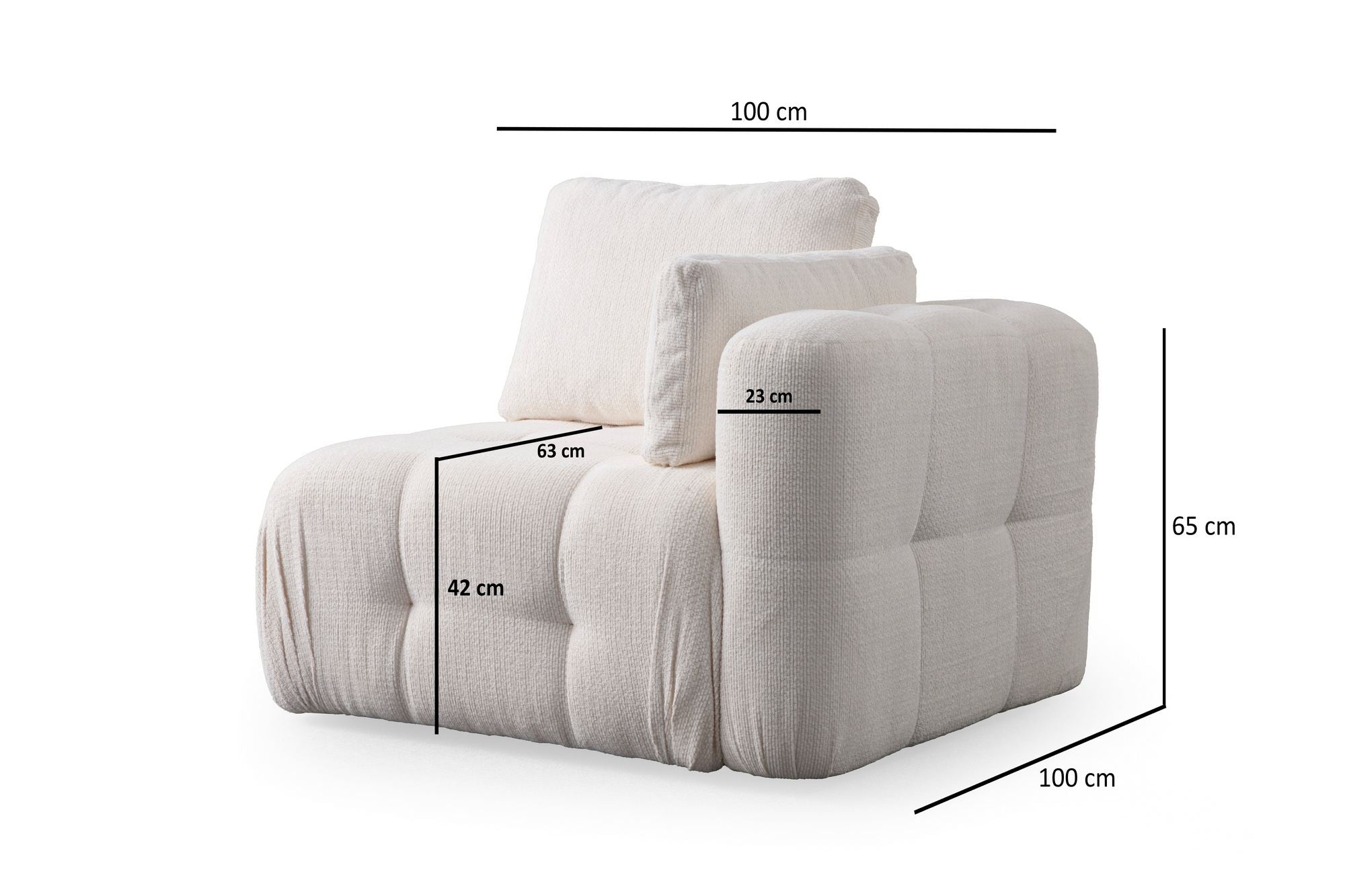 Amaris 3-sits - Vit 3-sits soffa