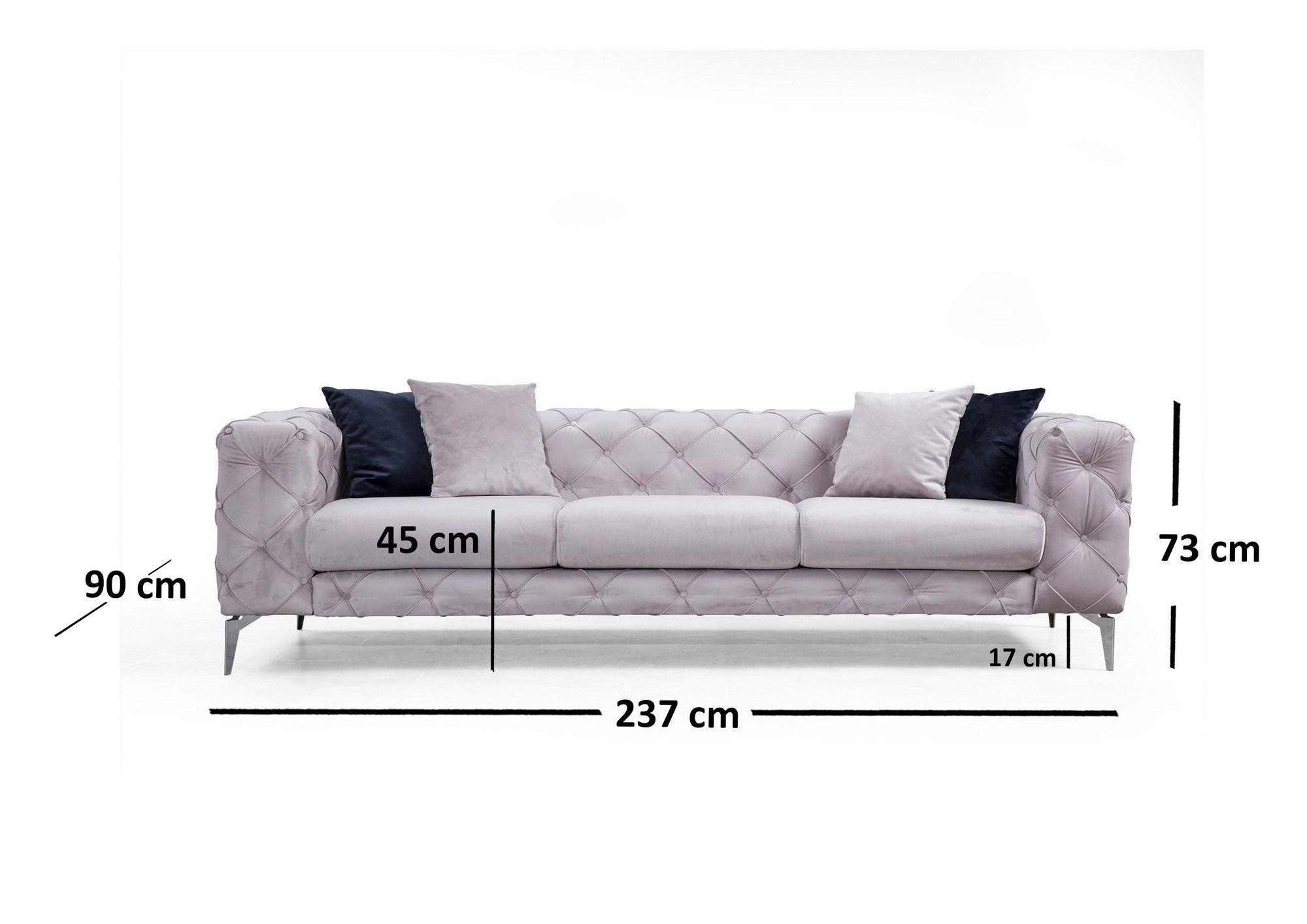 Como - Ljusgrå 3-sitssoffa