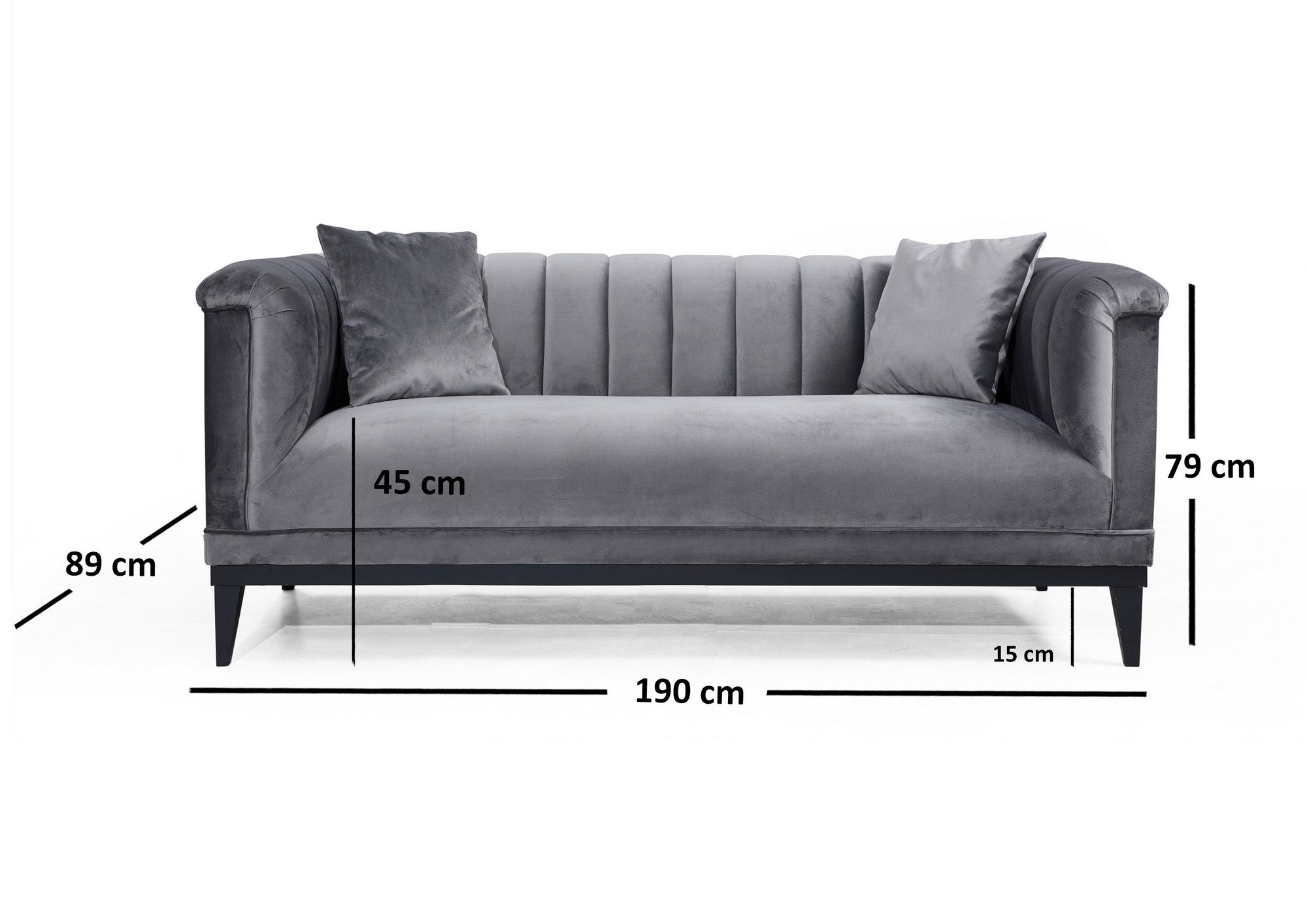 Trendy - Mörkgrå 2-Sitssoffa