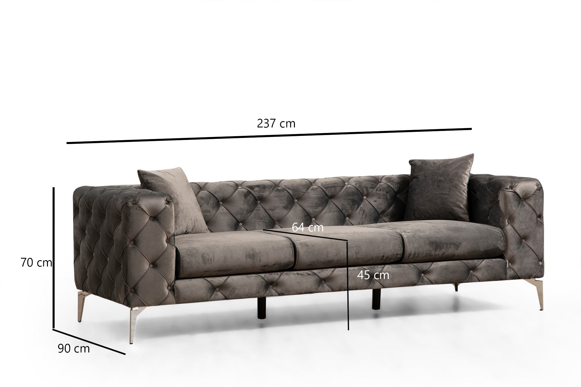 Como 3 Seater - Antracit 3-sitssoffa