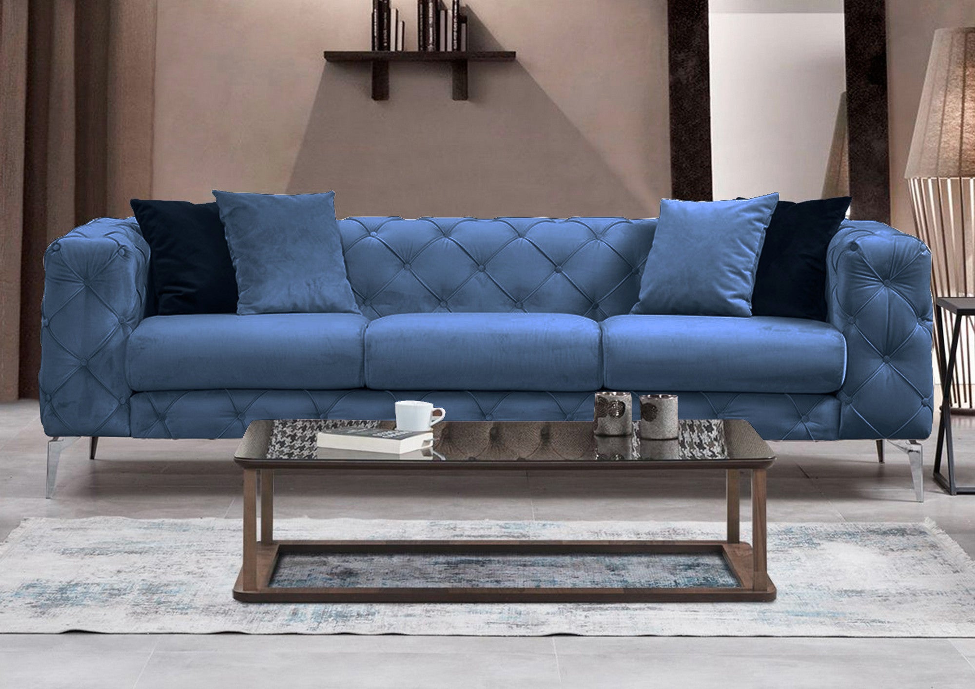 Como 3 Seater - Blå 3-sitssoffa