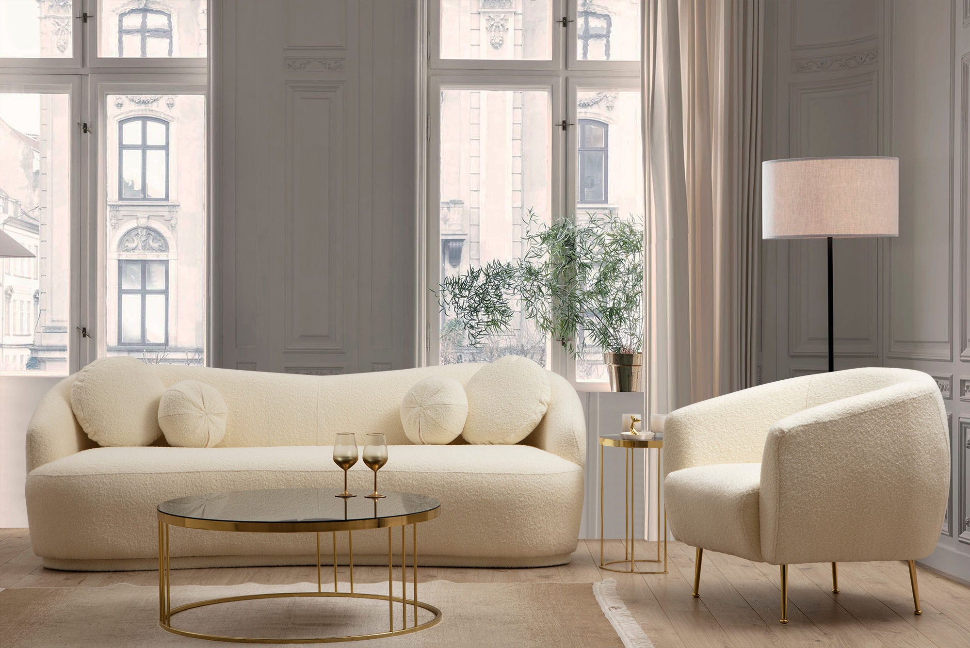 Ancona - Cream 3-sitssoffa
