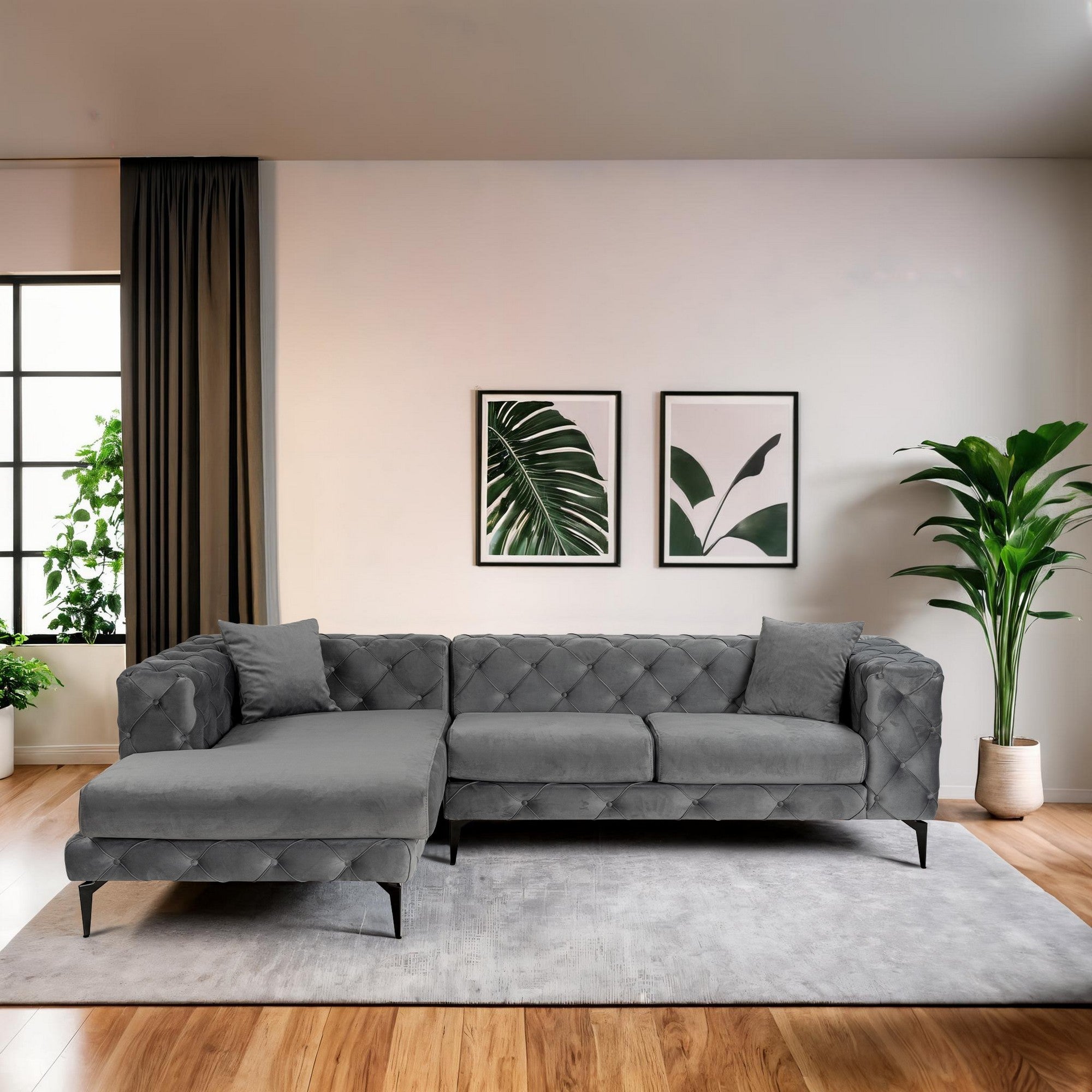 Como Eco Left - Anthracite, Black Hörnsoffa