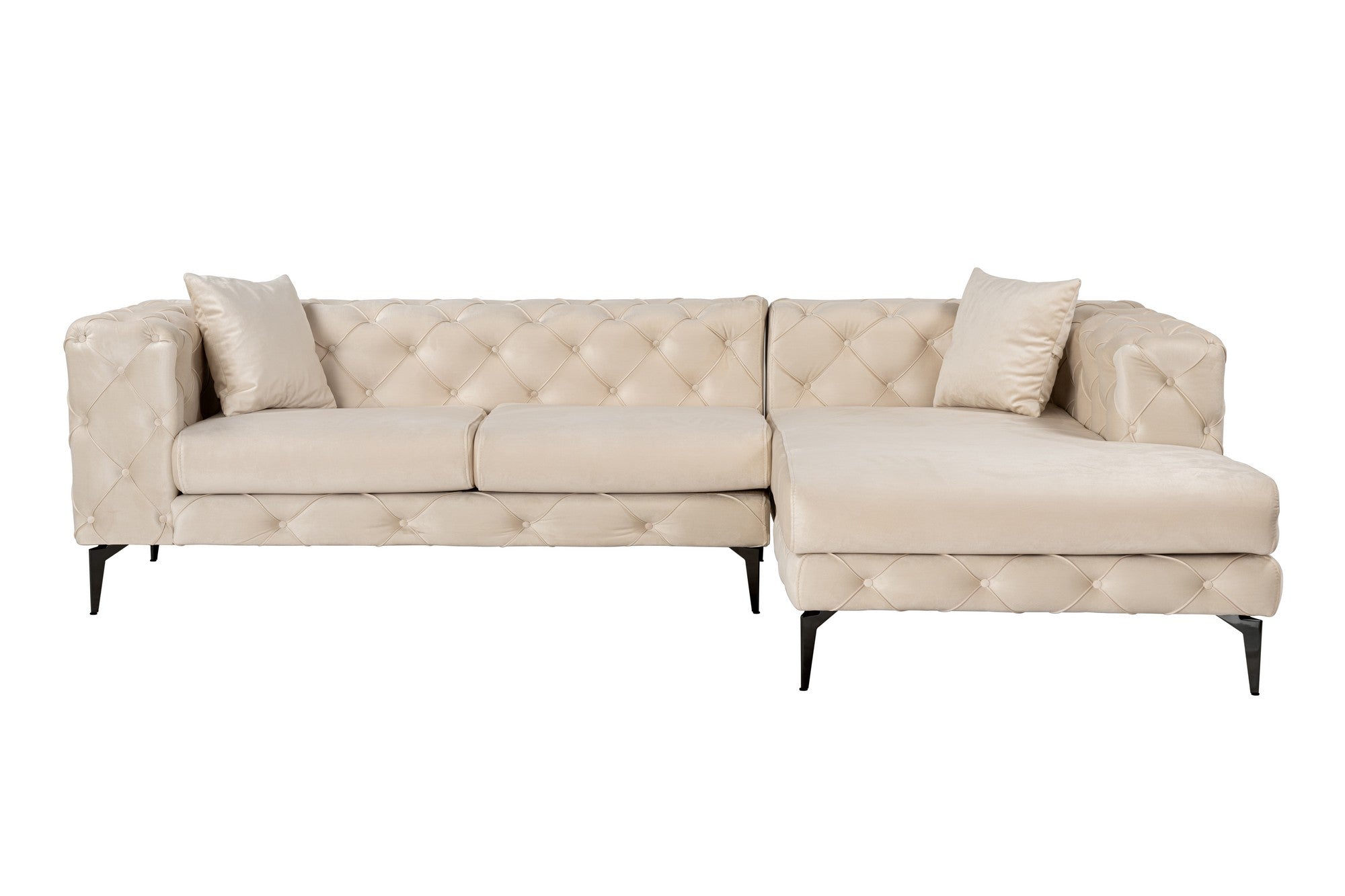 Como Eco Right - Beige, Svart Hörnsoffa