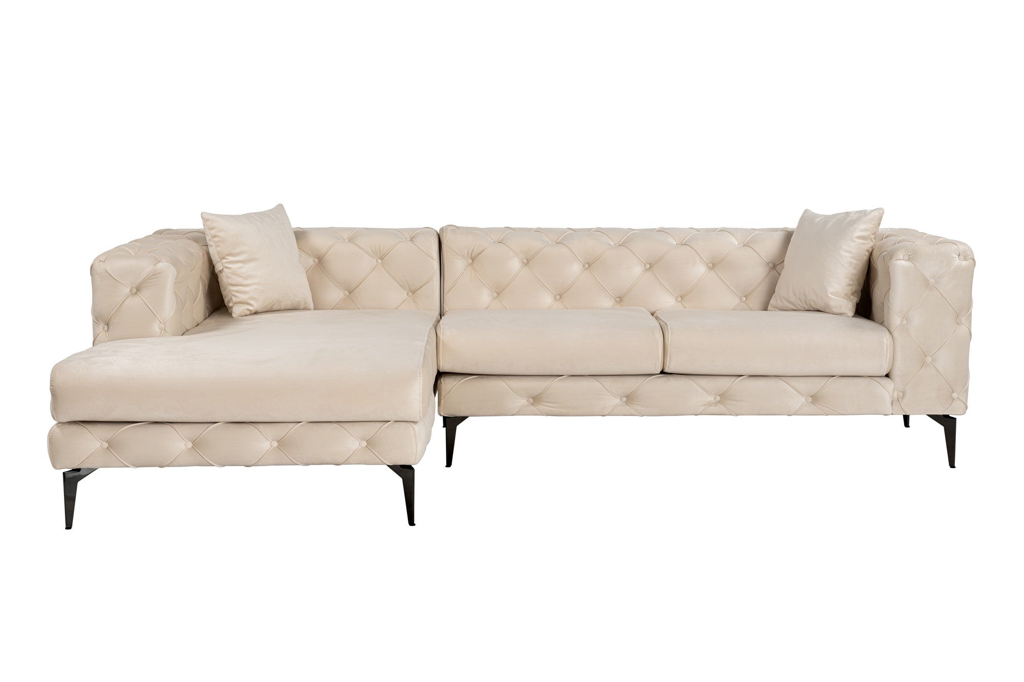 Como Eco Left - Beige, Svart Hörnsoffa